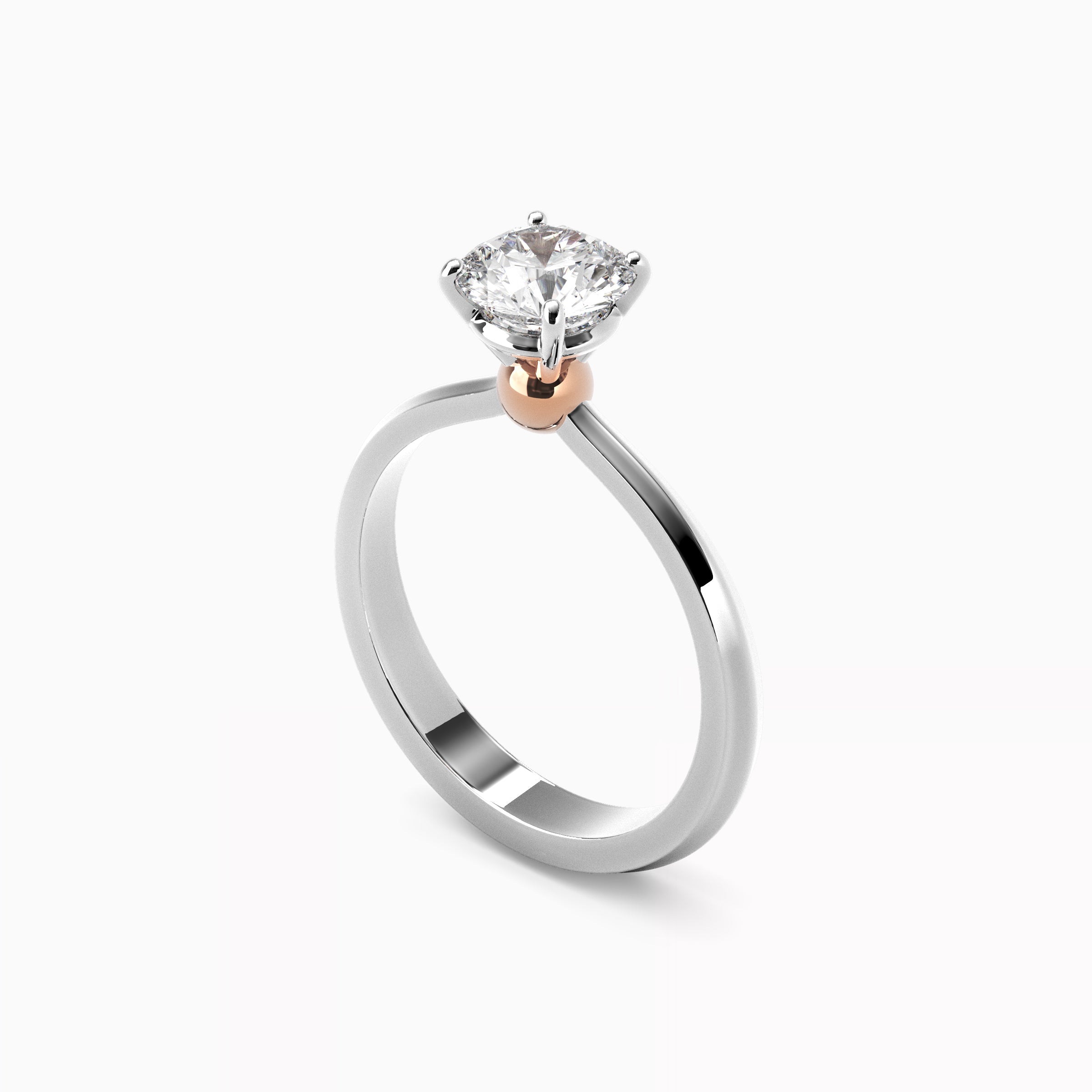 Spherical Engagement Ring in 18K Rose Gold and Platinum