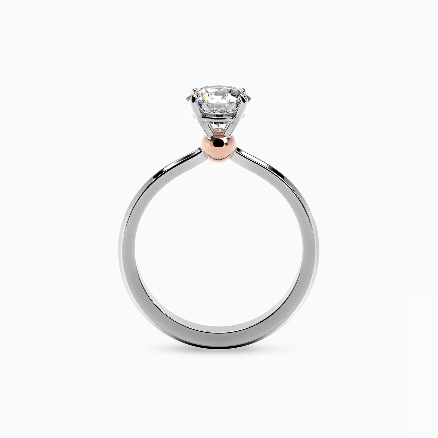 Spherical Engagement Ring in 18K Rose Gold and Platinum