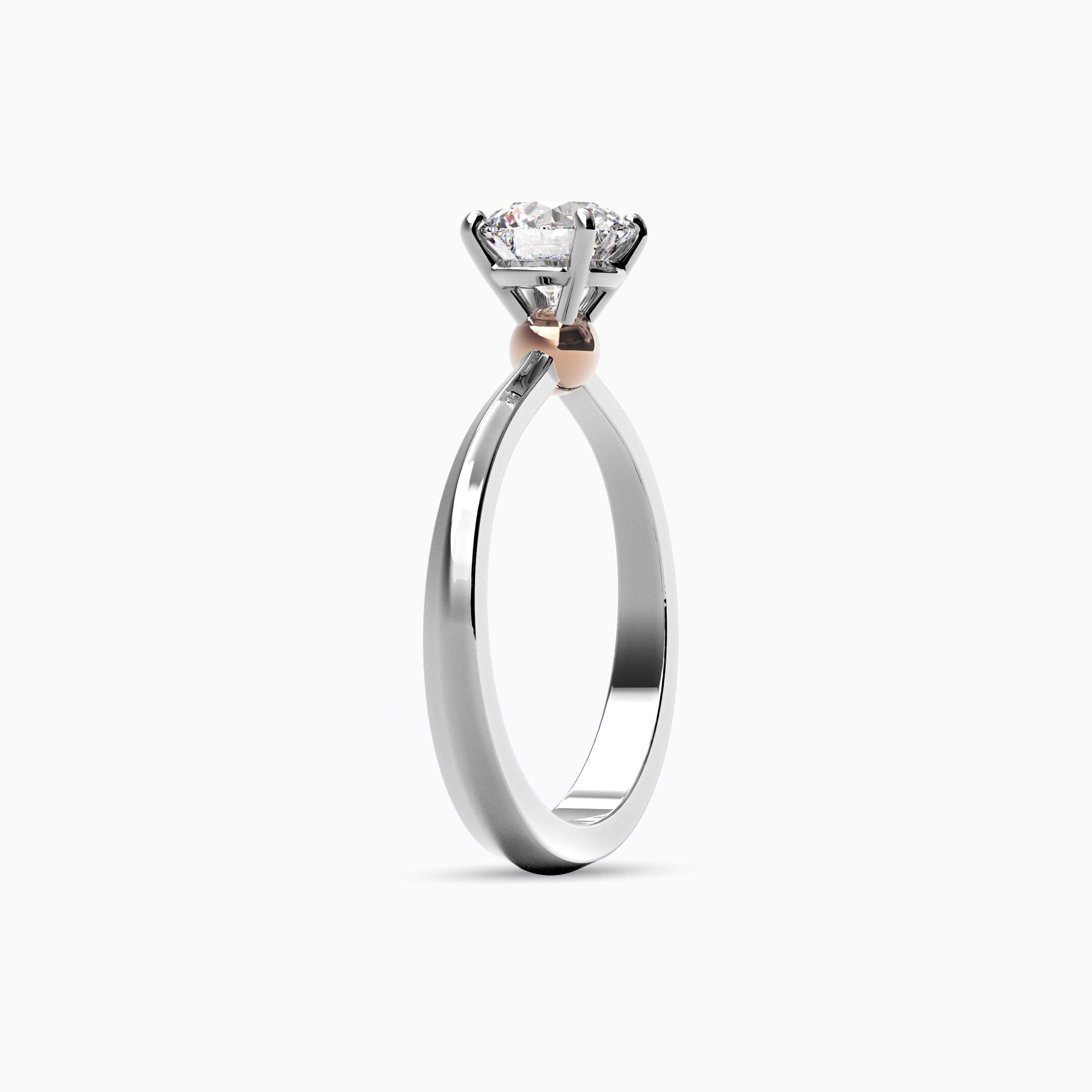 Spherical Engagement Ring in 18K Rose Gold and Platinum