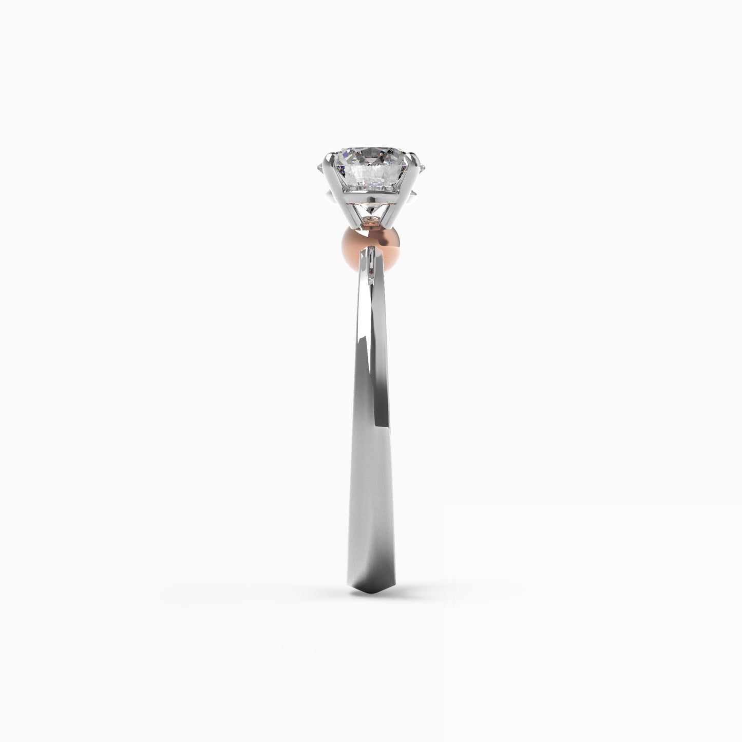 Spherical Engagement Ring in 18K Rose Gold and Platinum