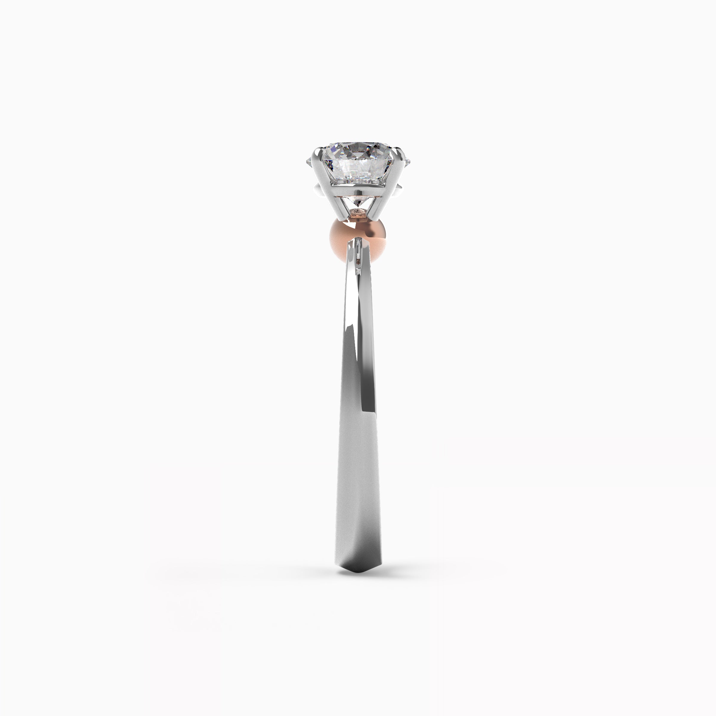 Spherical Engagement Ring in 18K Rose Gold and Platinum