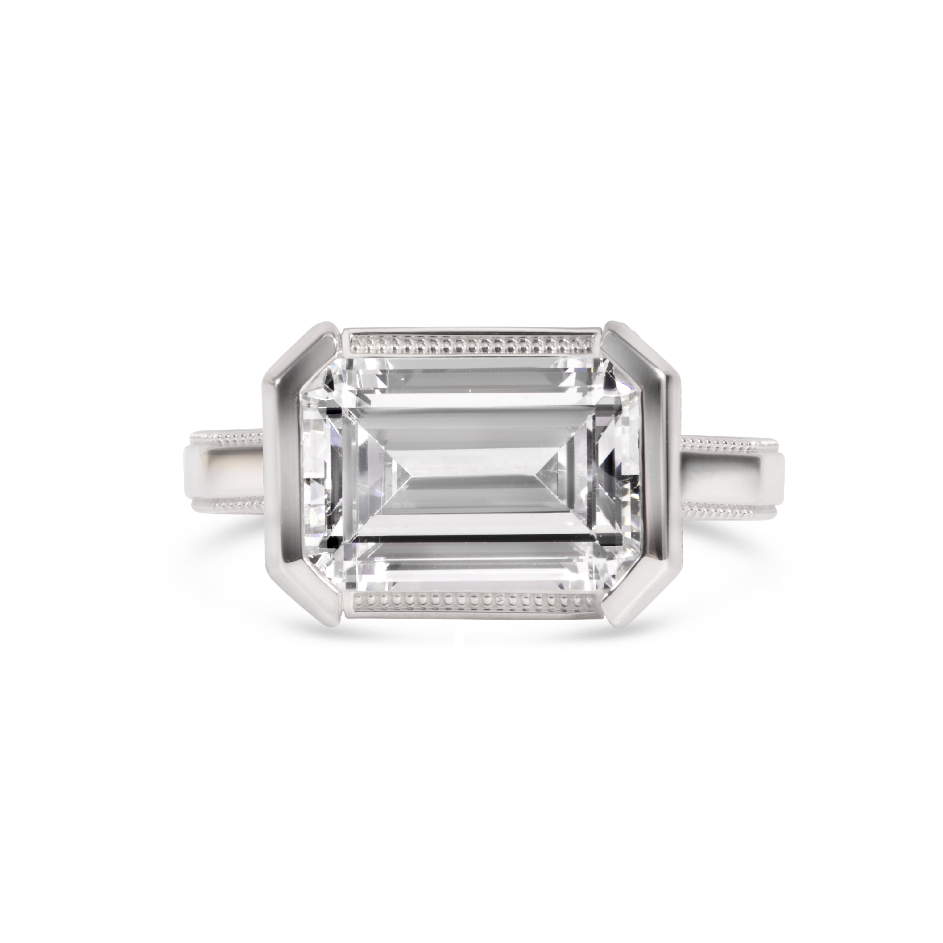 Emerald Cut Diamond Solitaire Engagement Ring | 18K Gold