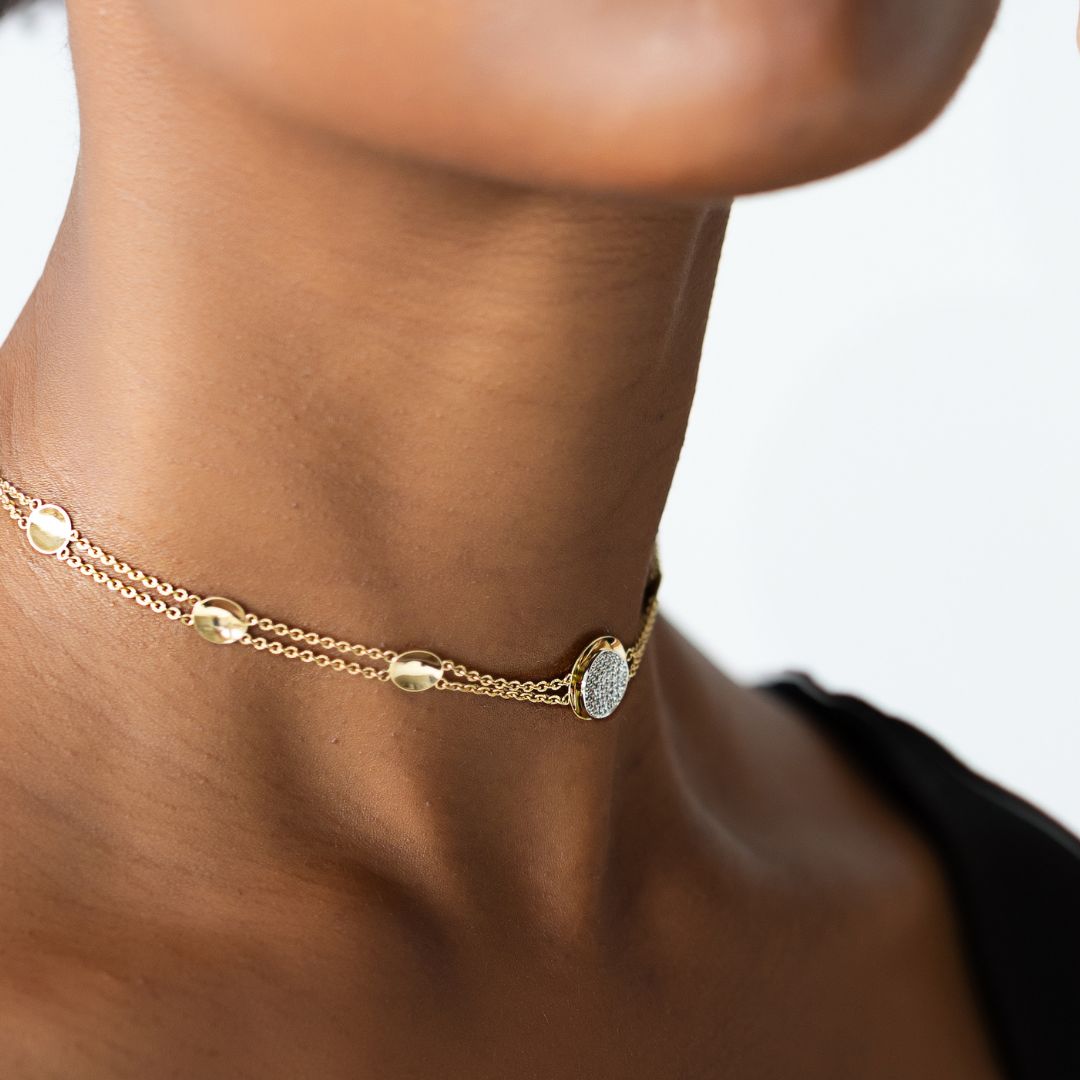 Cellular radiance choker | 18K Gold and Platinum