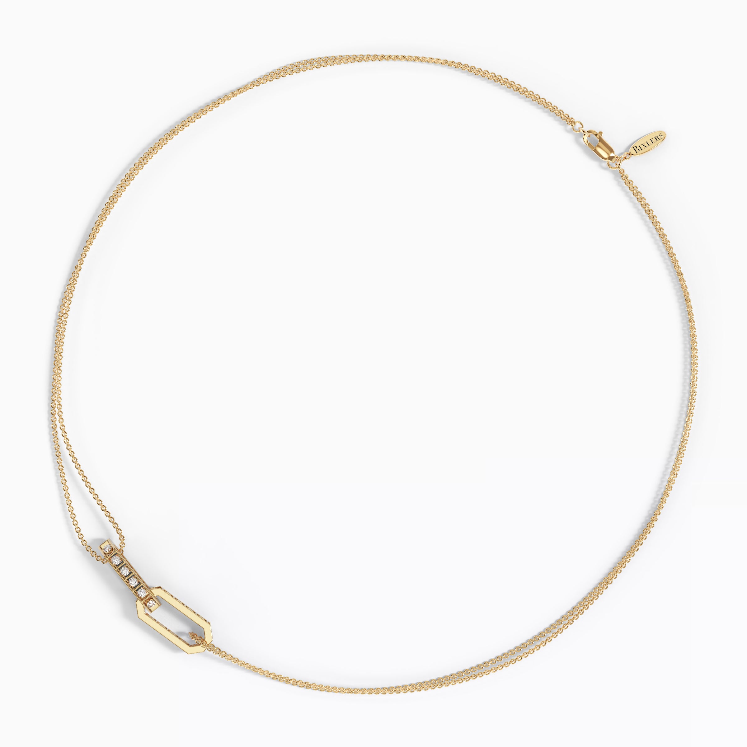 18K Gold chain with floating diamonds