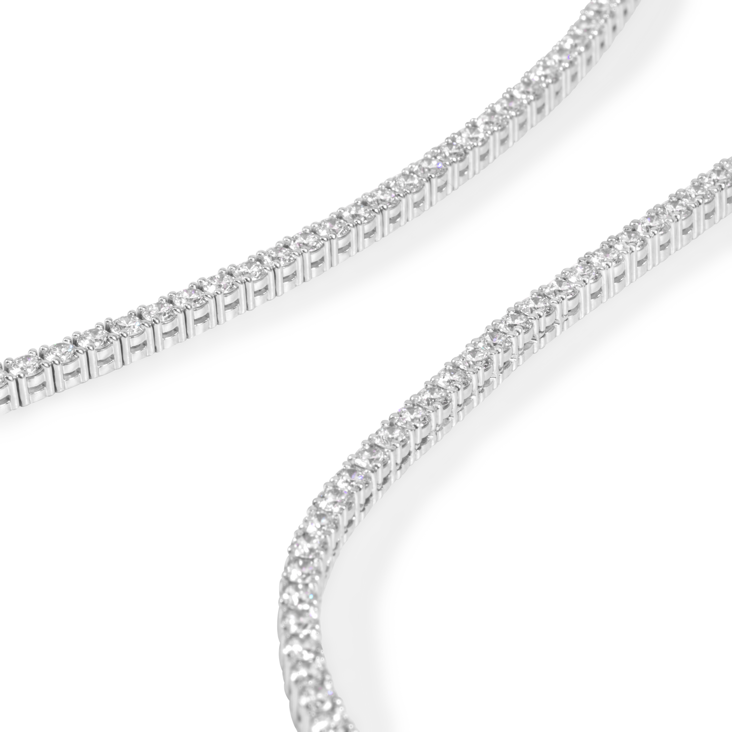 Diamond Prong Necklace | 14K Gold