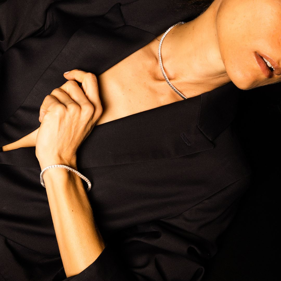 Diamond Prong Necklace | 14K Gold