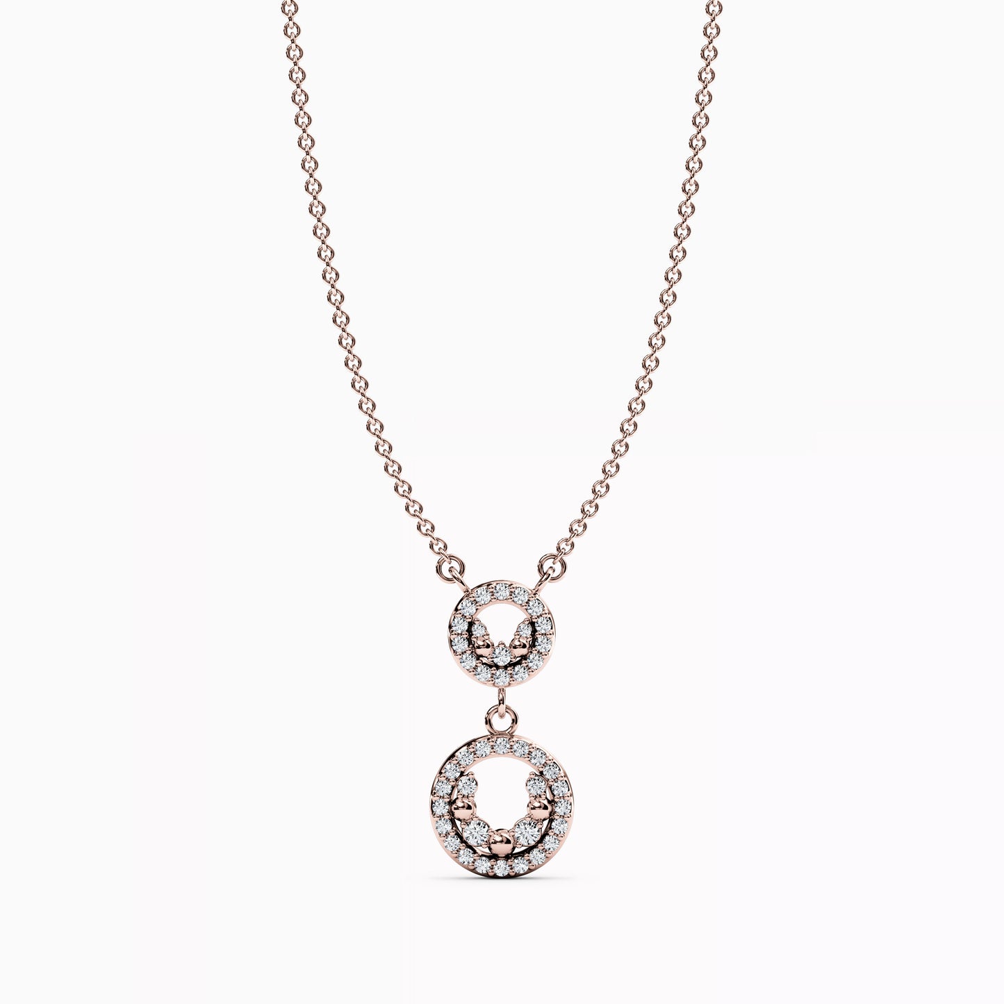 Shared Prong Halo Pendant in 14K Gold With Diamonds