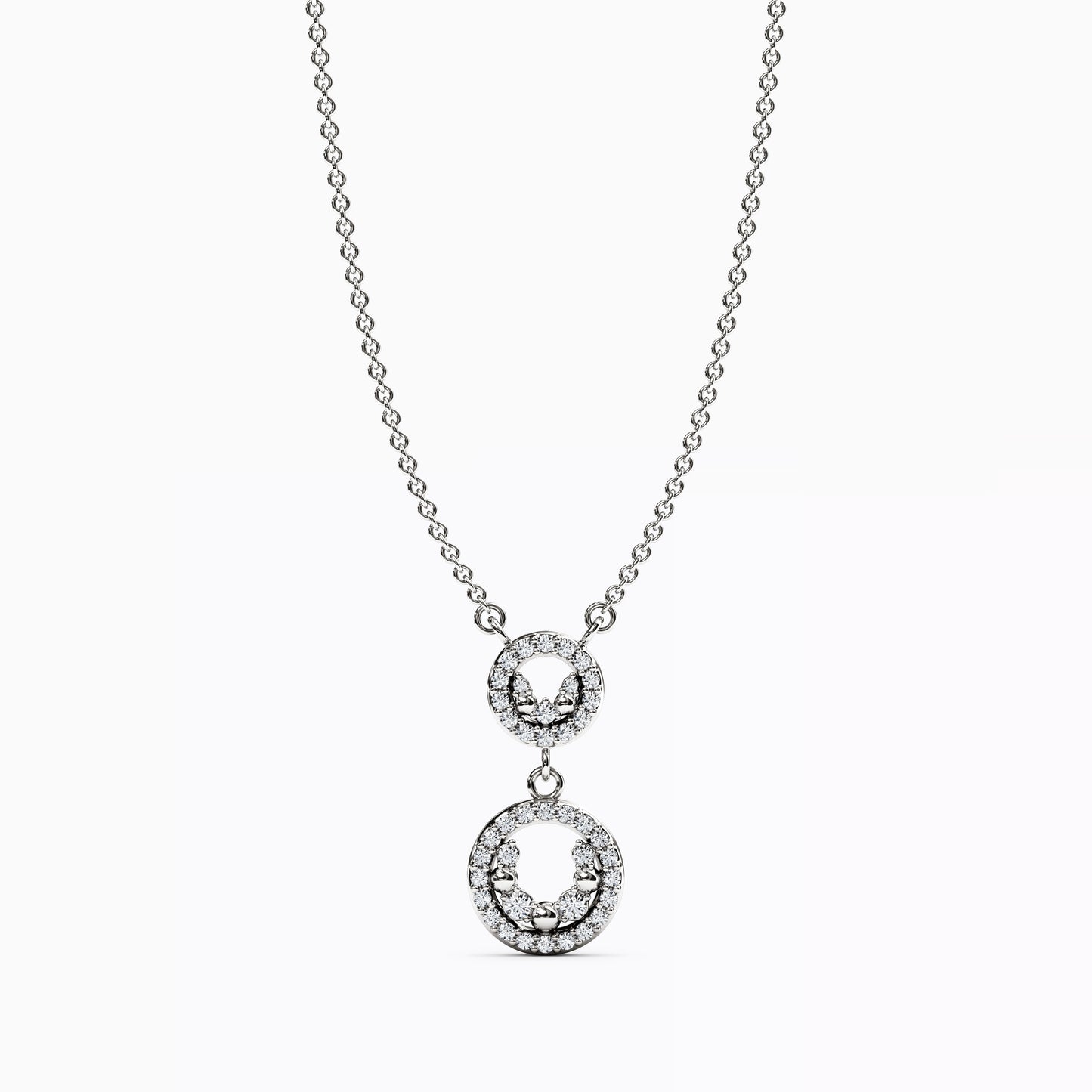 Shared Prong Halo Pendant in 14K Gold With Diamonds
