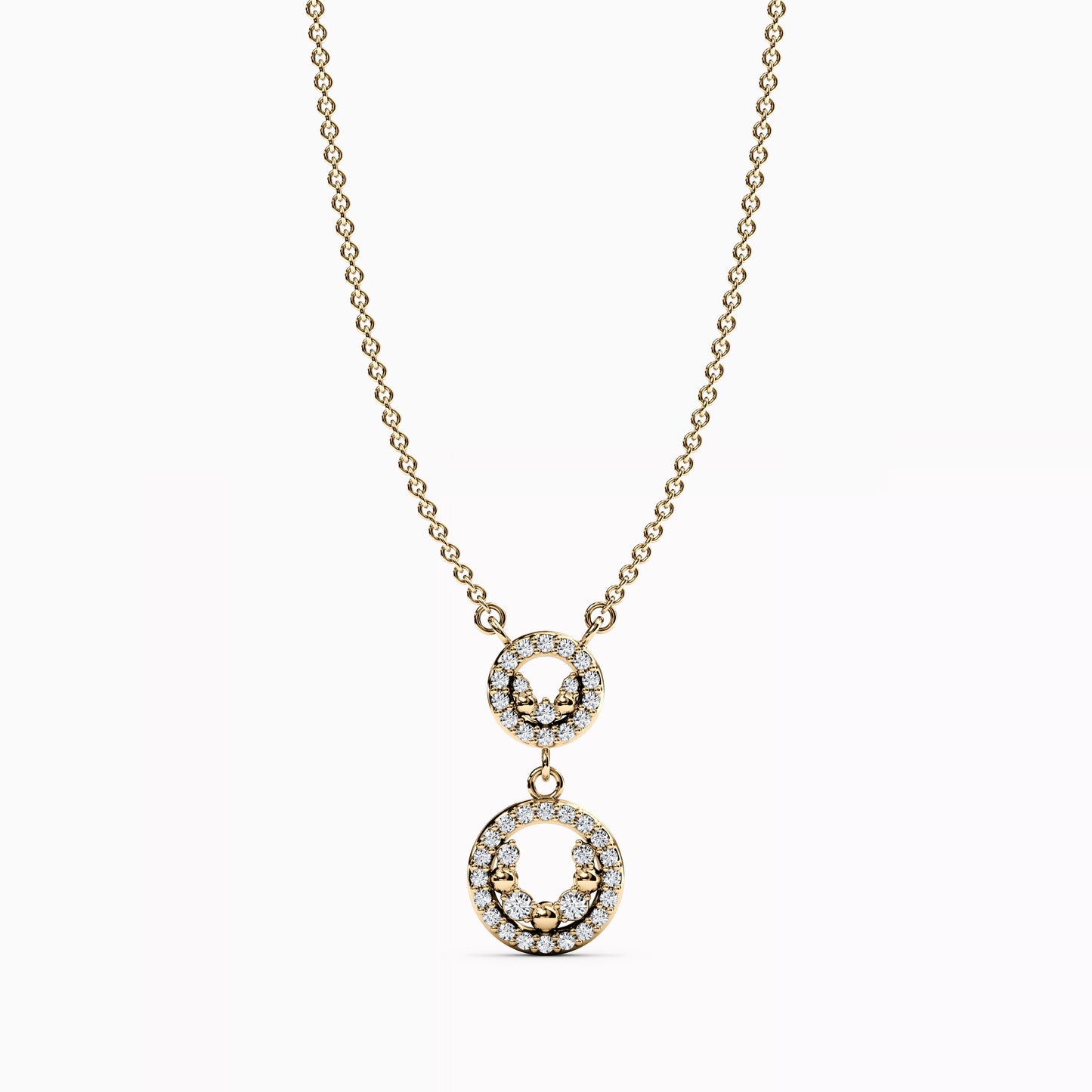 Shared Prong Halo Pendant in 14K Gold With Diamonds