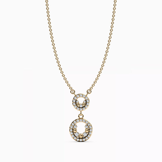 Shared Prong Halo Pendant in 14K Gold With Diamonds