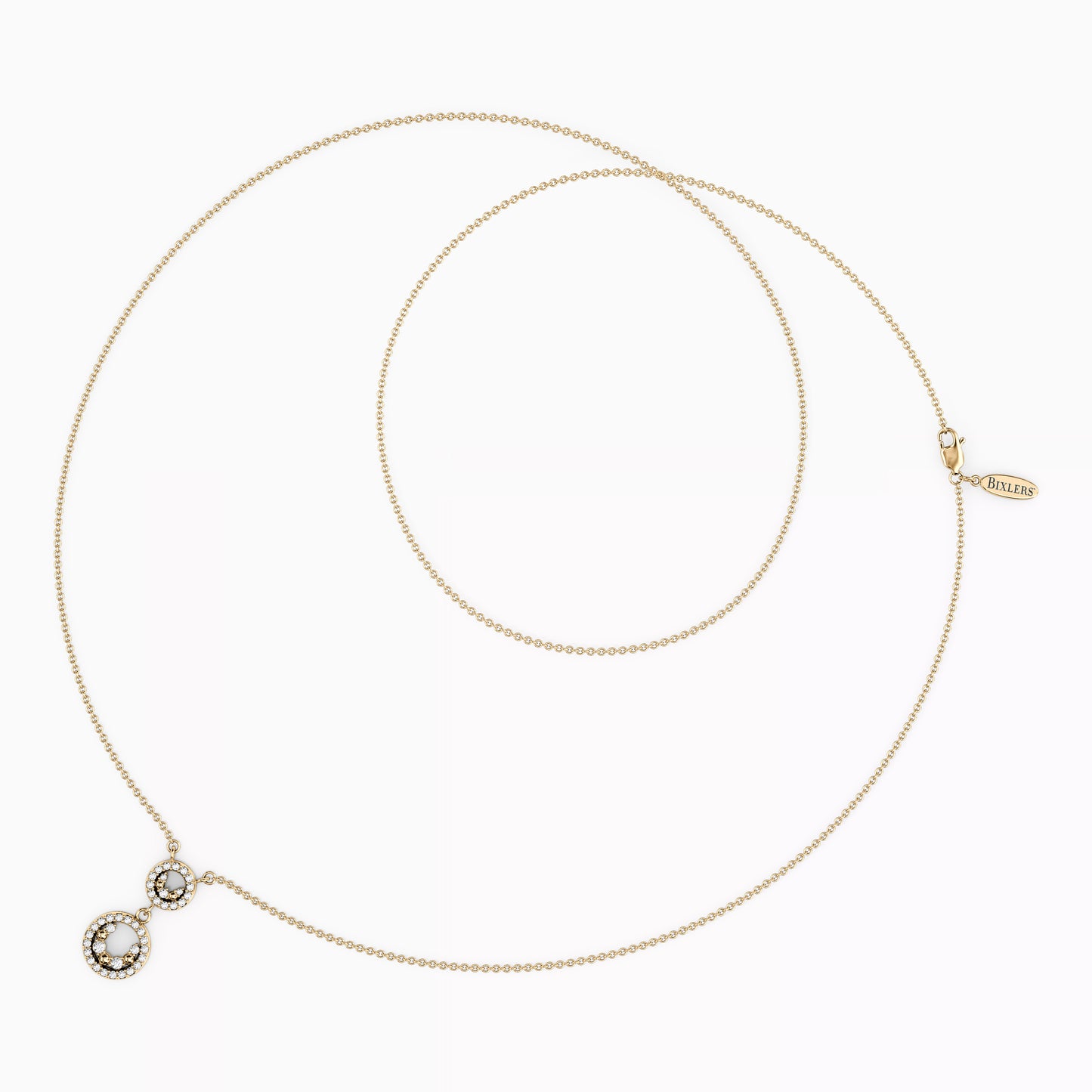Shared Prong Halo Pendant in 14K Gold With Diamonds