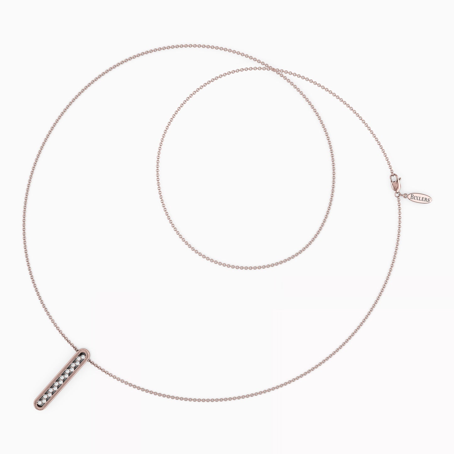 Shared Prong Detailed Edge Pendant in 14K Gold With Diamonds