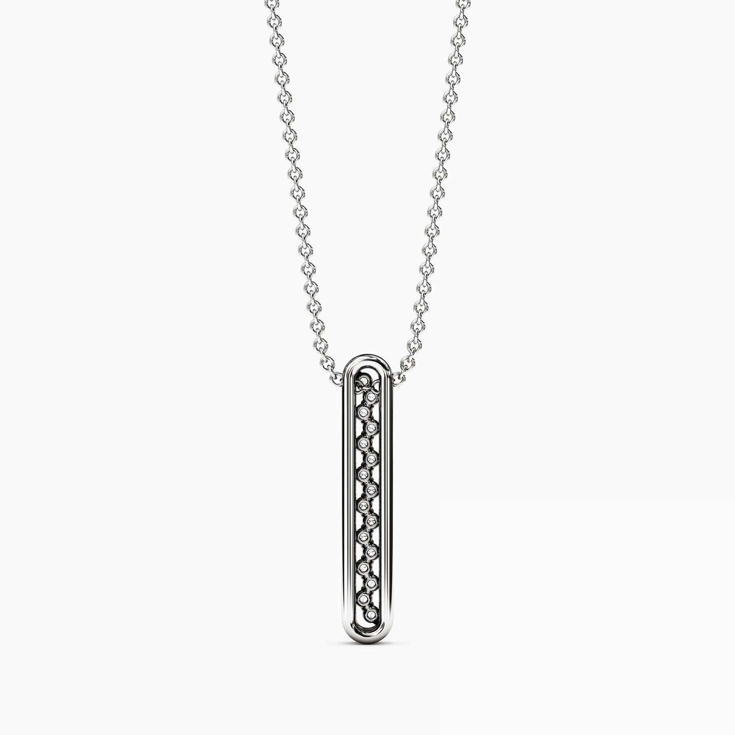 Shared Prong Detailed Edge Pendant in 14K Gold With Diamonds