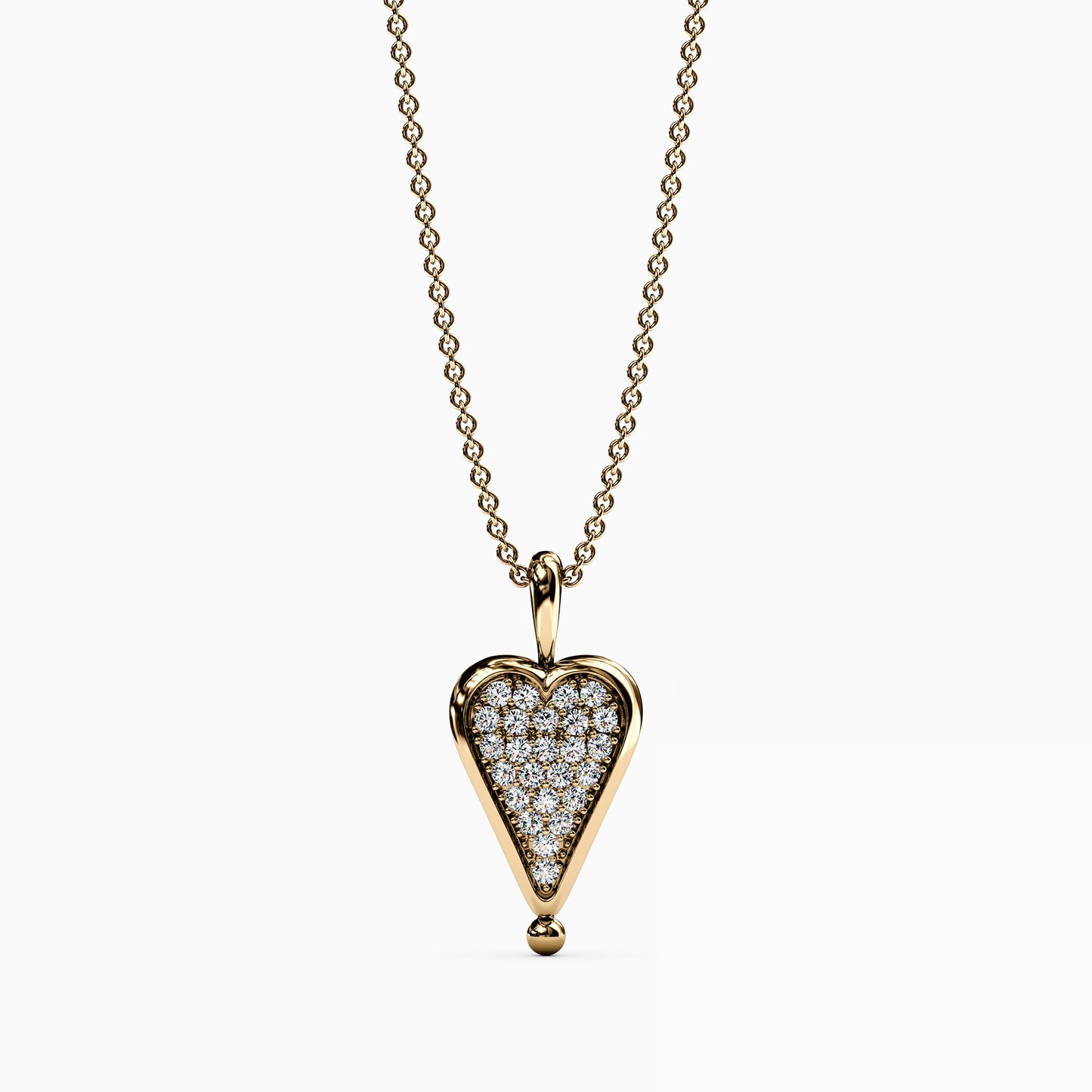 Rare Natural Red Spinel and Diamond Two Sided Spinning Heart Pendant Necklace In 14K
