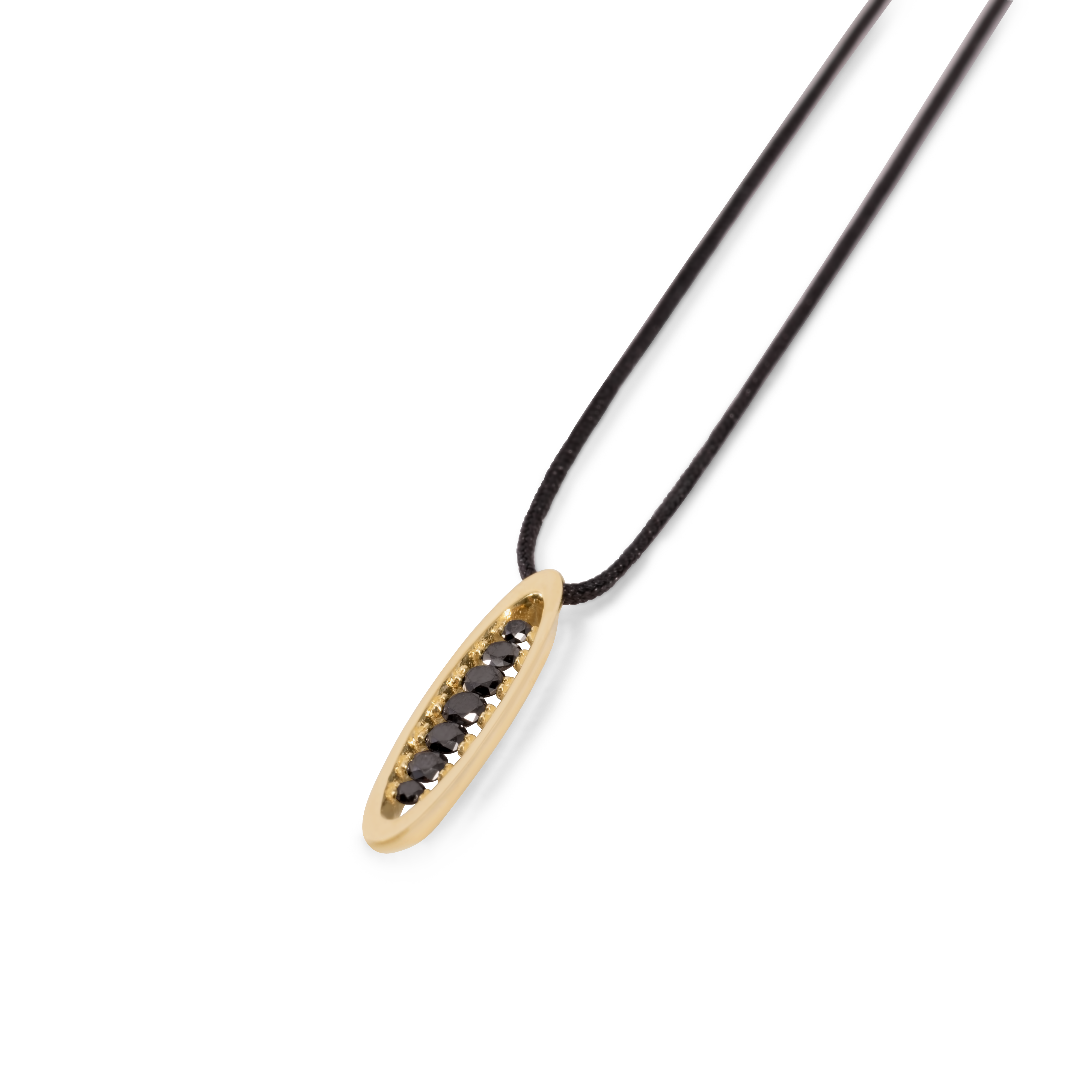Floating Black Diamond Necklace | 14K Gold
