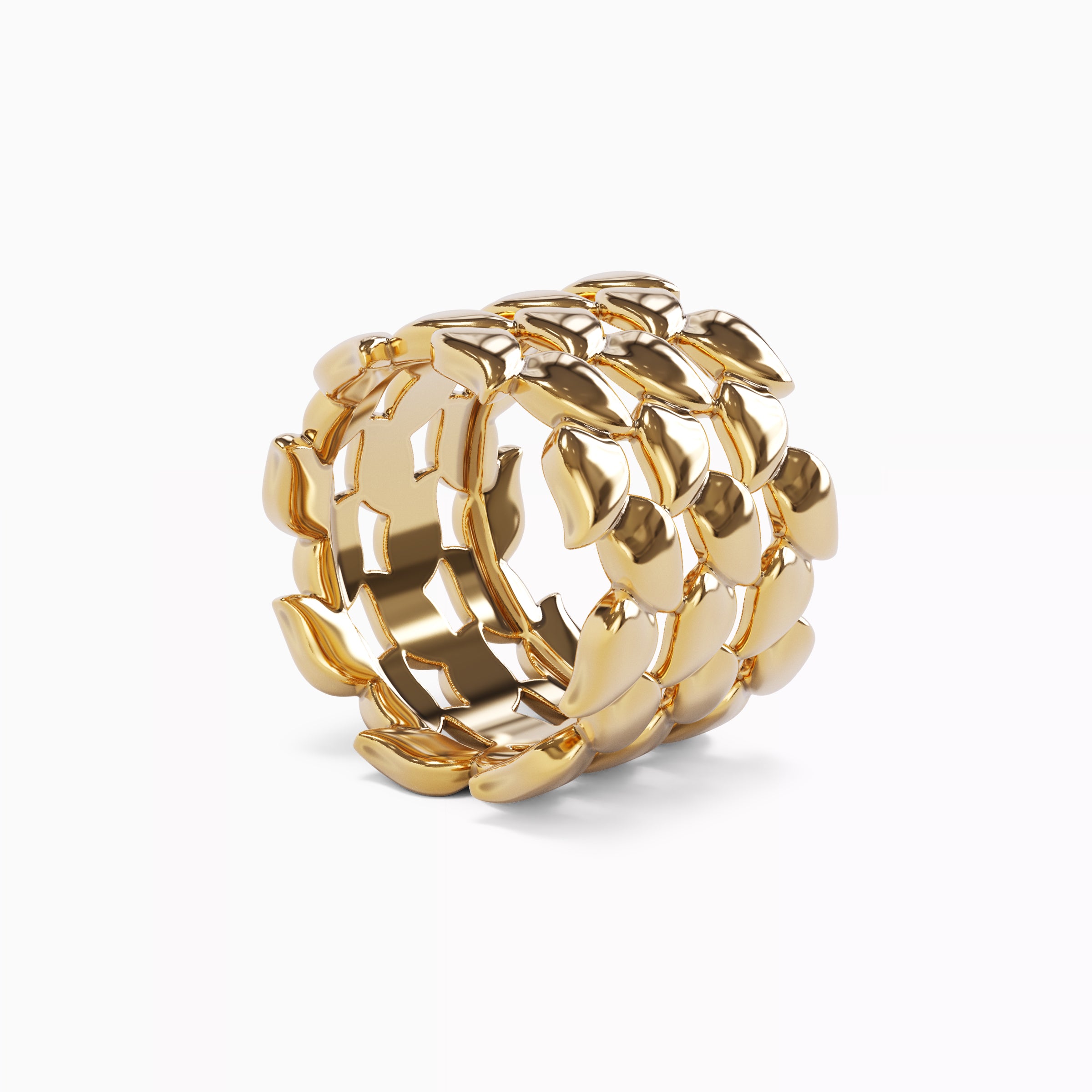 Stacked floral petal ring | 18K Gold