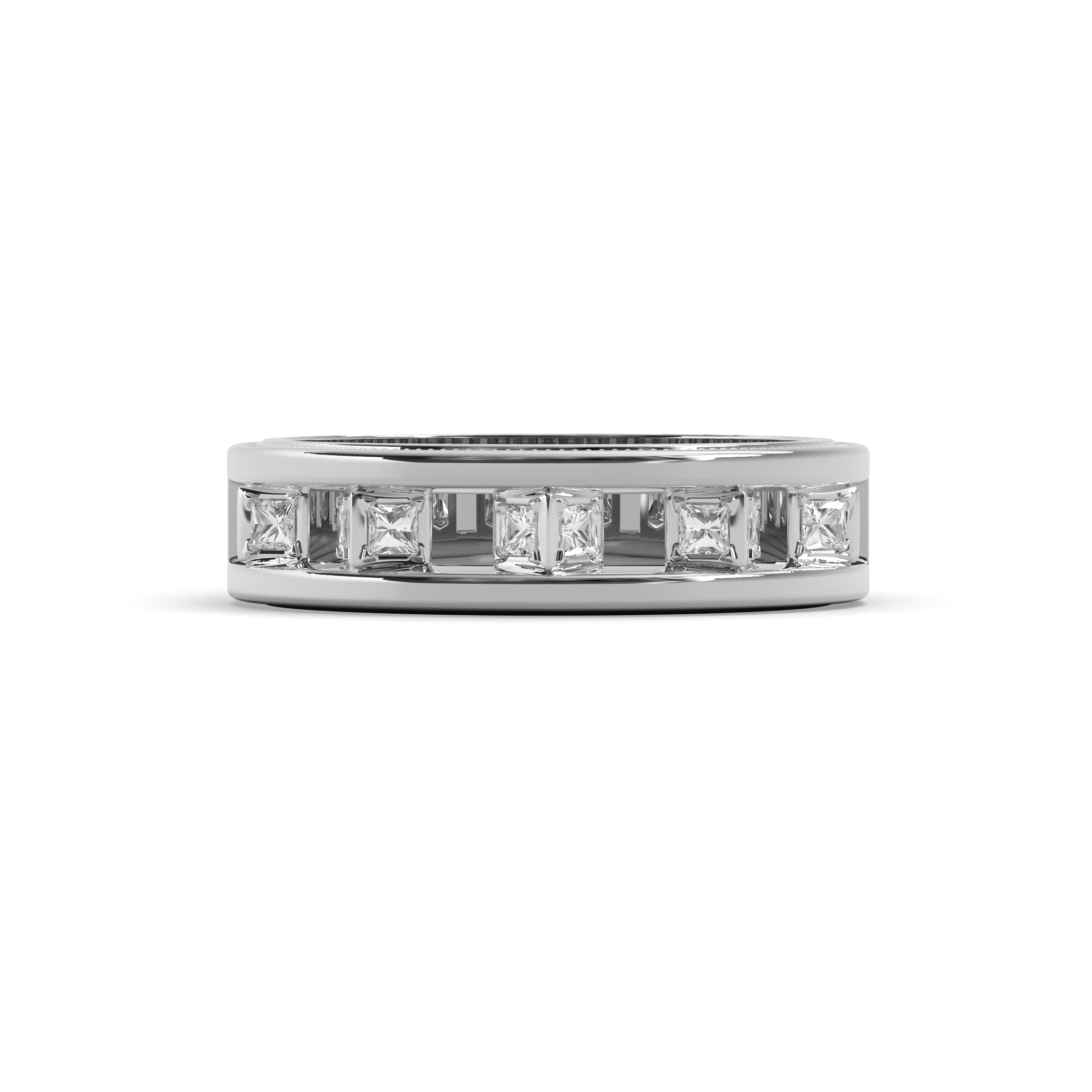 Diamond gallery eternity wedding band | Platinum
