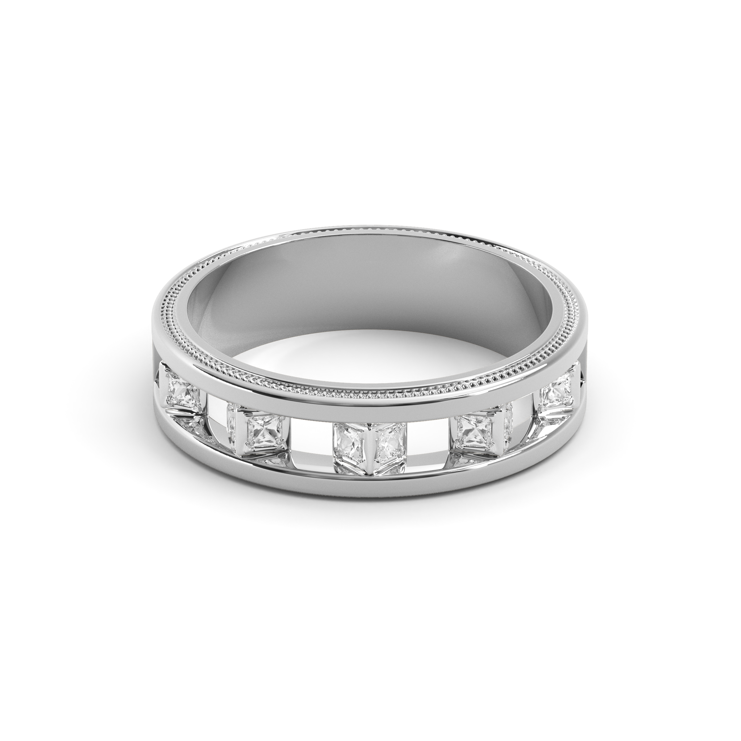 Diamond gallery eternity wedding band | Platinum