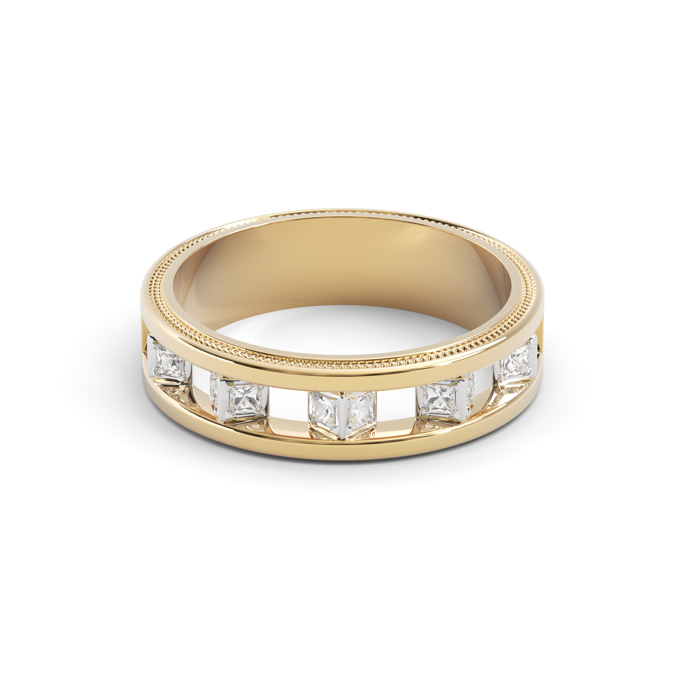 Diamond gallery eternity wedding band | 18K Gold and Platinum