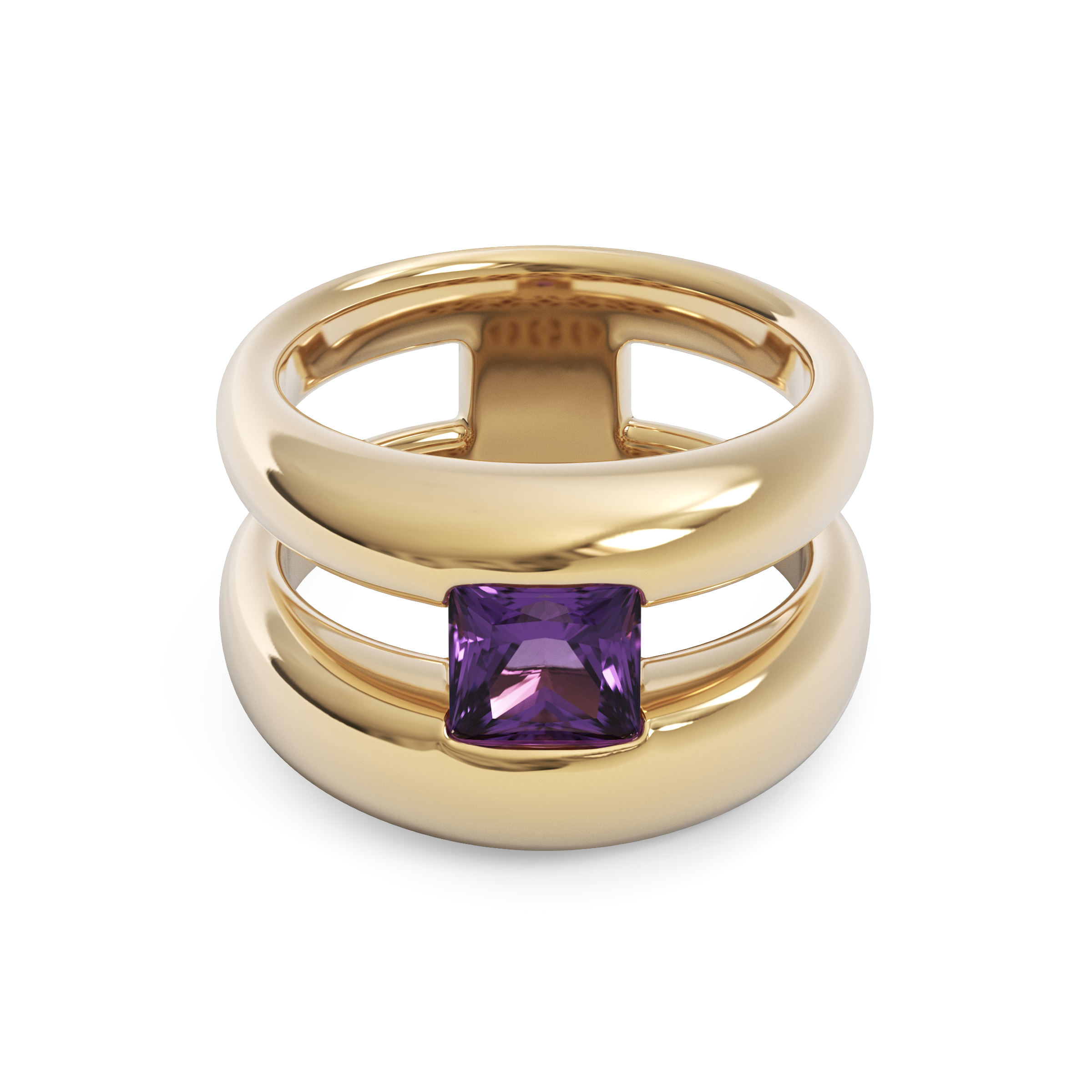 Amethyst Stacked Ring | 14K Gold