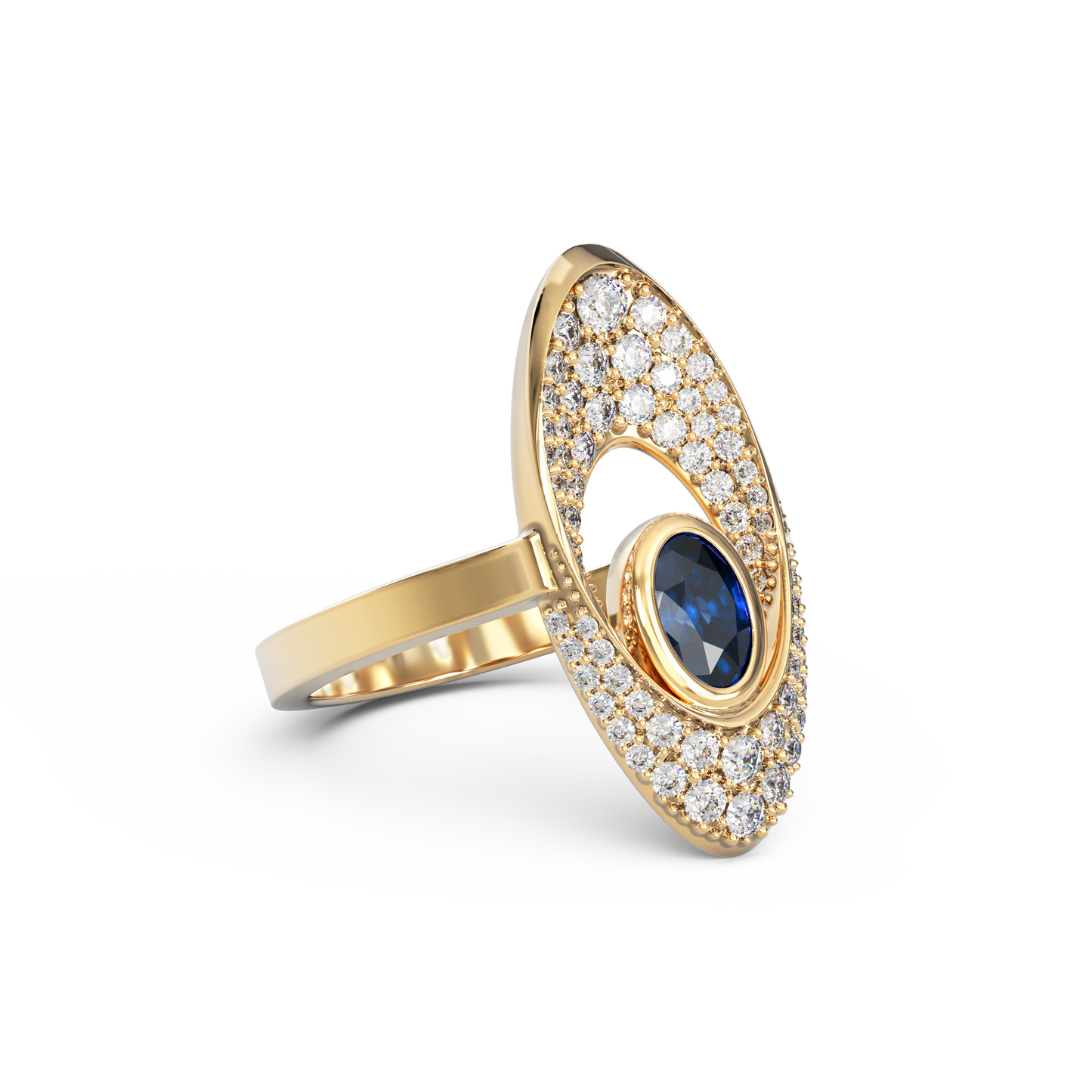 Diamond and Sapphire Ring | 18K Gold