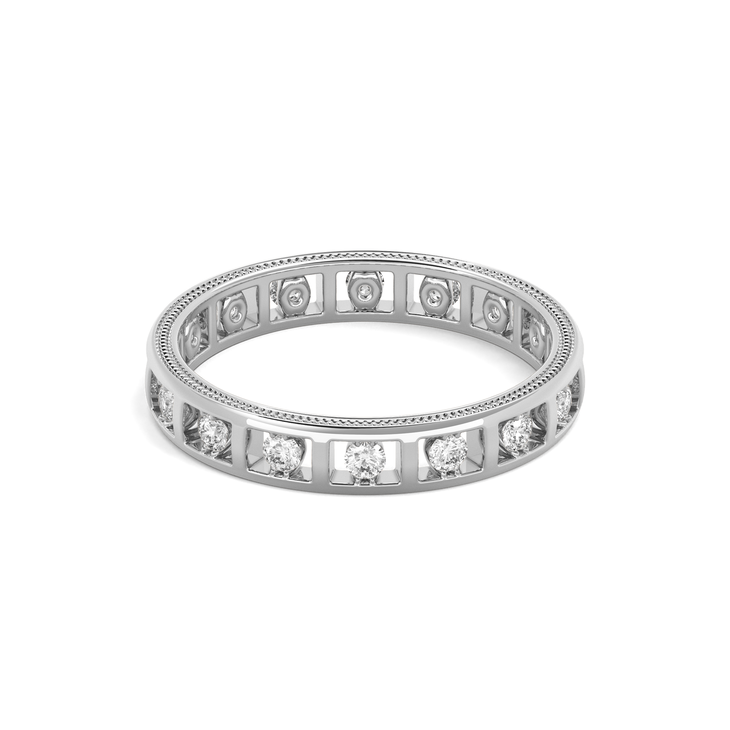 Diamond channel-set ring | Platinum