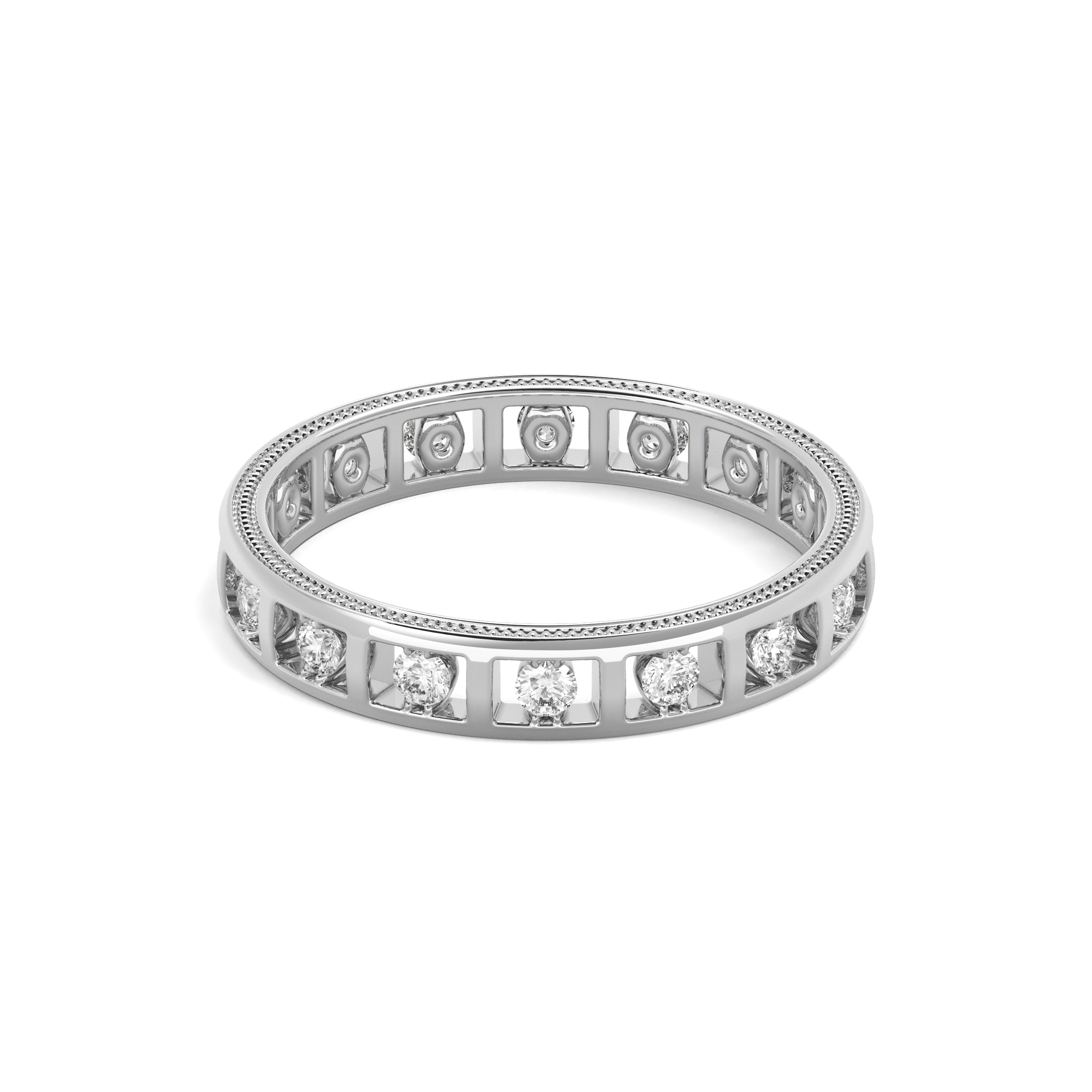Diamond channel-set ring | Platinum