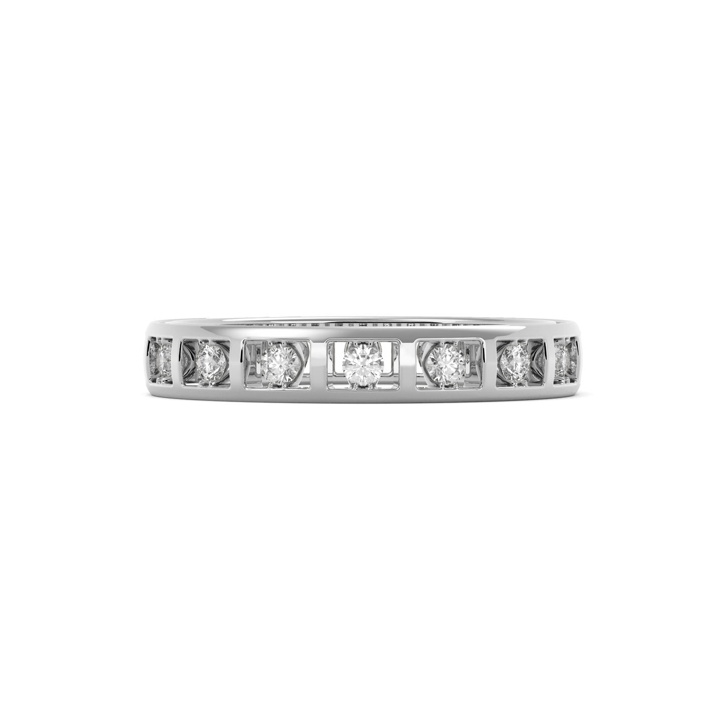 Diamond channel-set ring | Platinum
