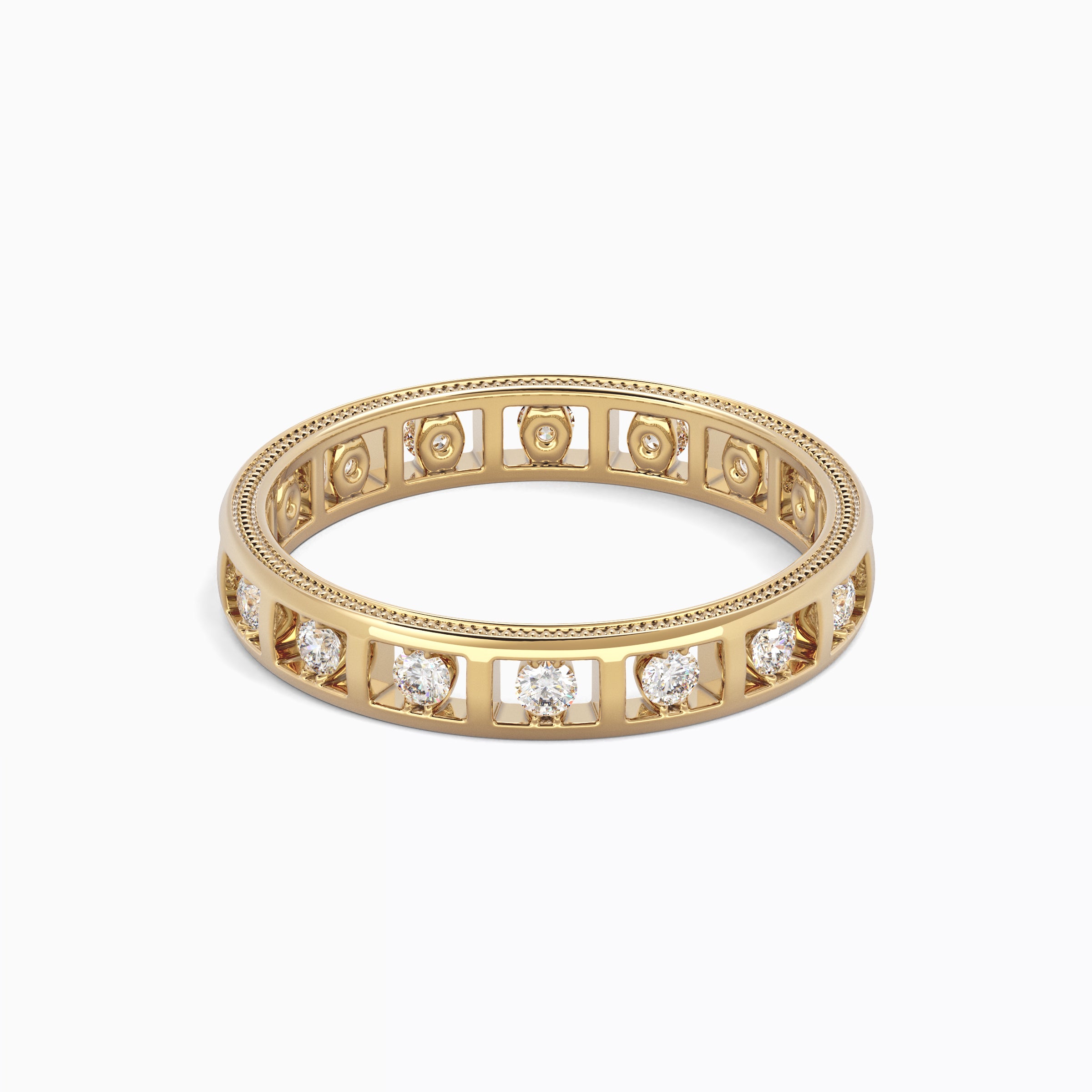 Diamond channel-set ring | 18K Gold