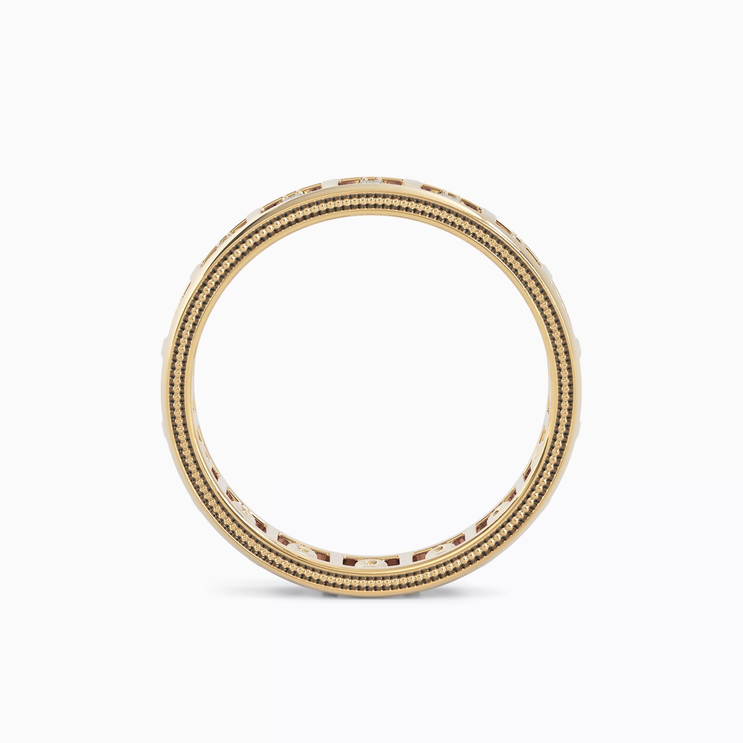 Milgrain and Channel Ring in 18K Yellow Gold with Diamonds