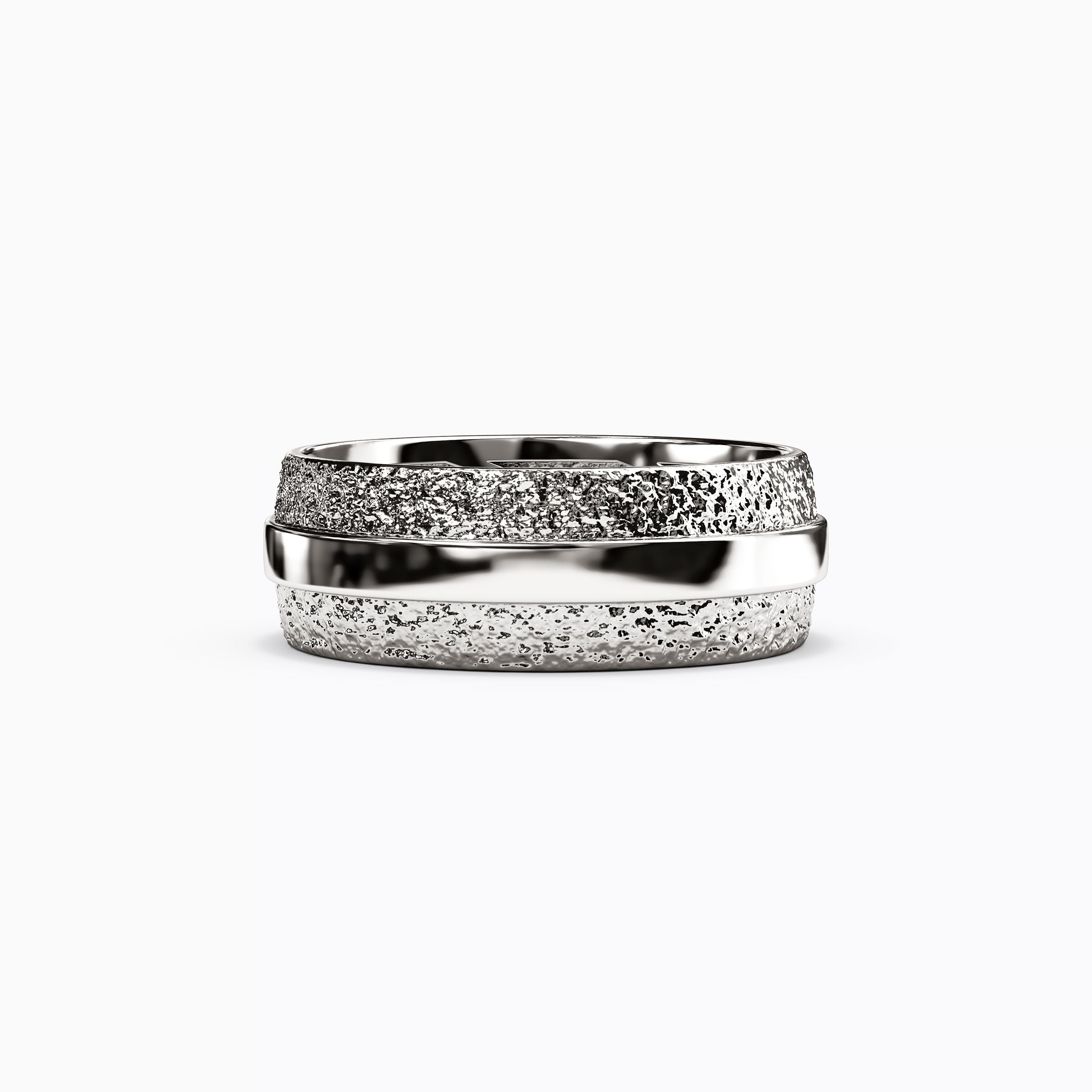 Polished Rail Wedding Band in 18K Gold
