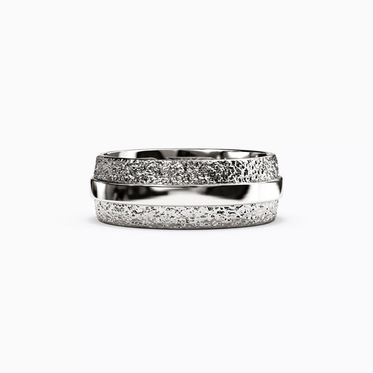 Polished Rail Wedding Band in 18K Gold