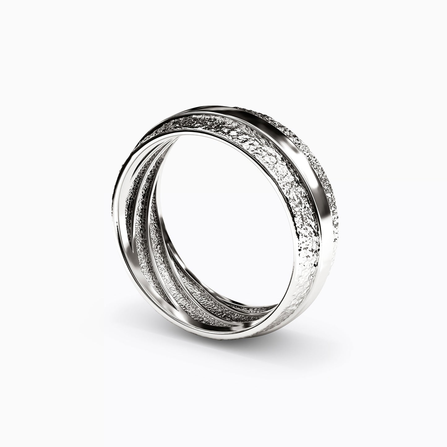 Polished Rail Wedding Band in 18K Gold