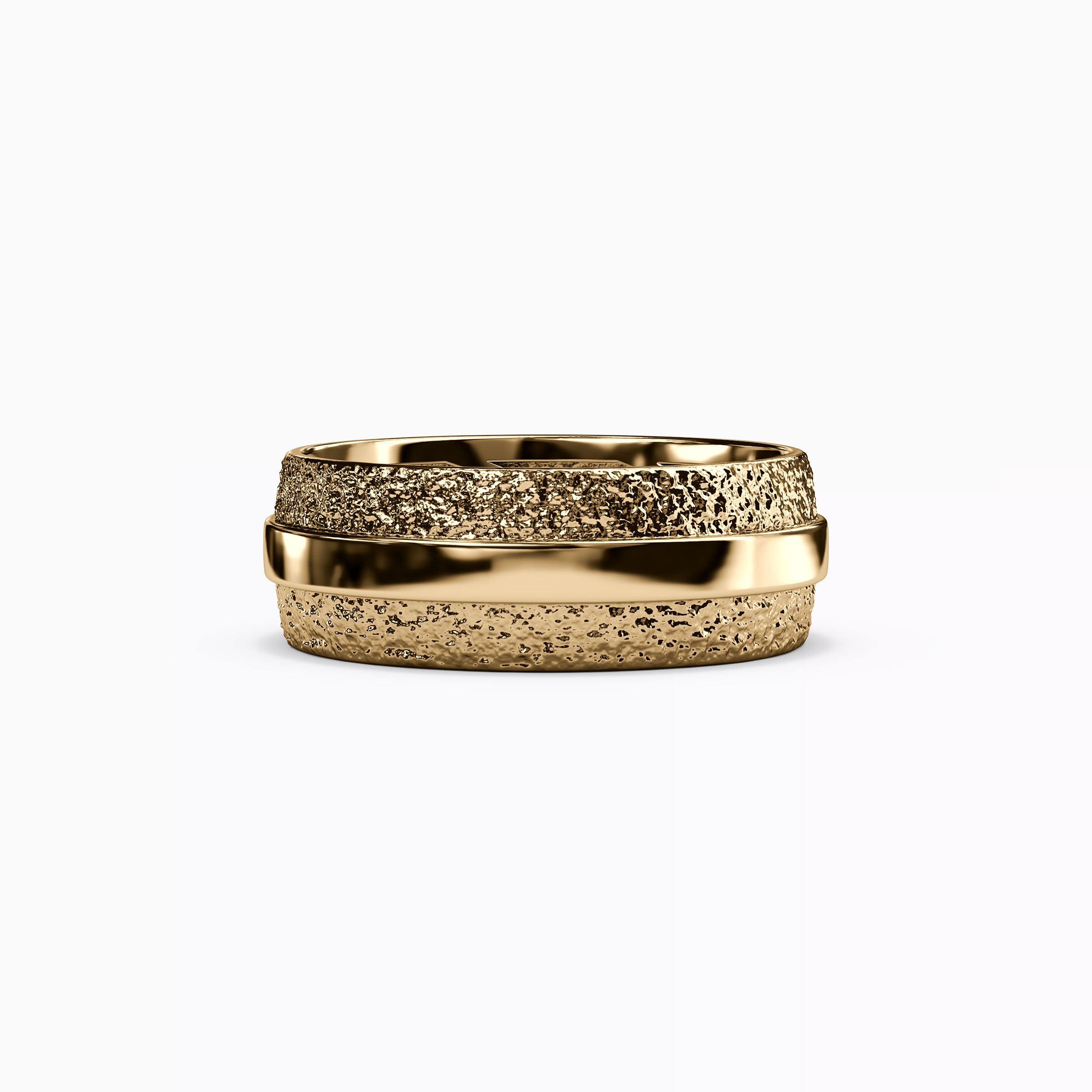 Polished Rail Wedding Band in 18K Gold