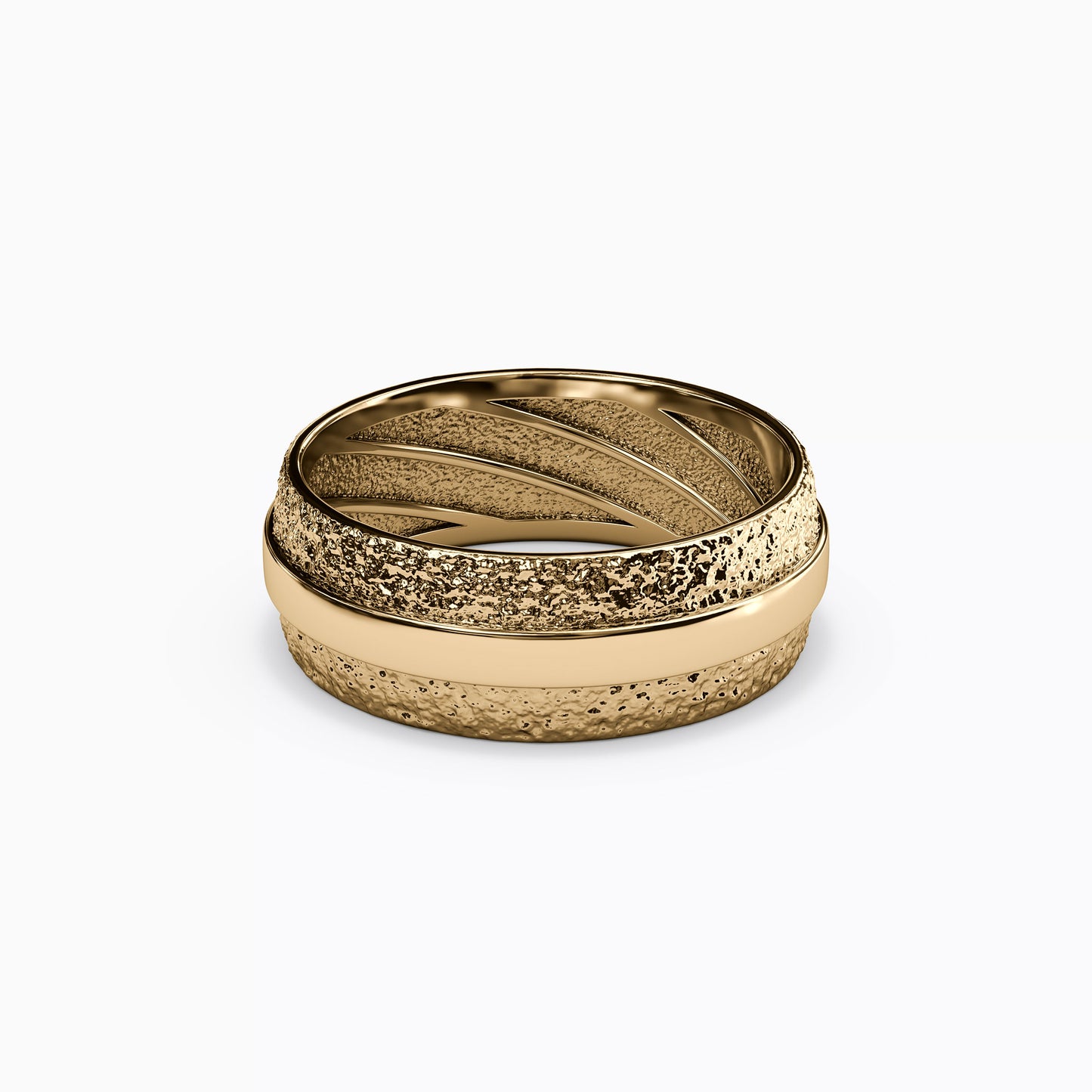Polished Rail Wedding Band in 18K Gold