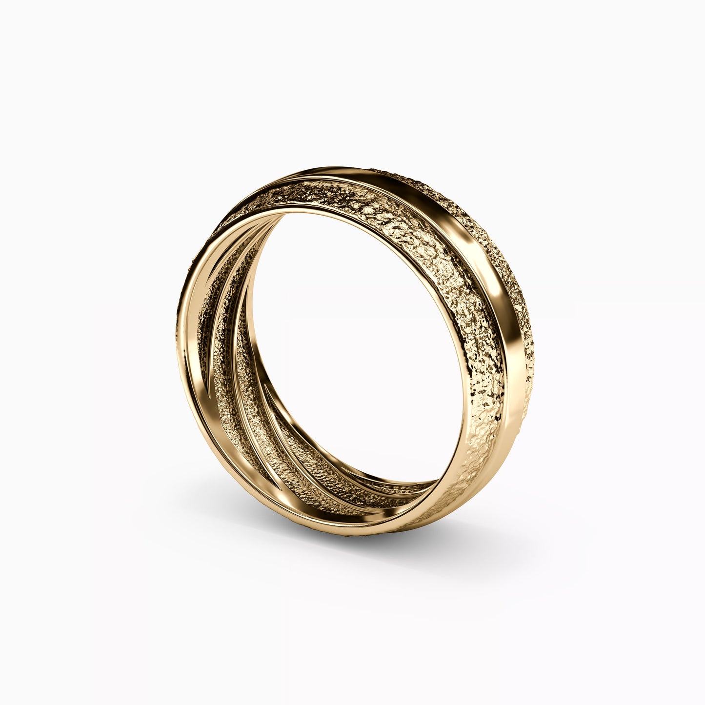 Polished Rail Wedding Band in 18K Gold