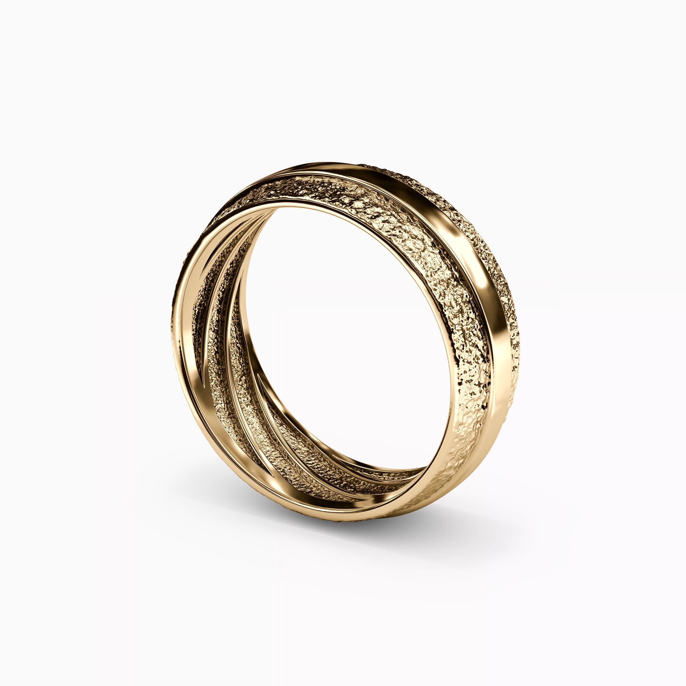 Polished Rail Wedding Band in 18K Gold
