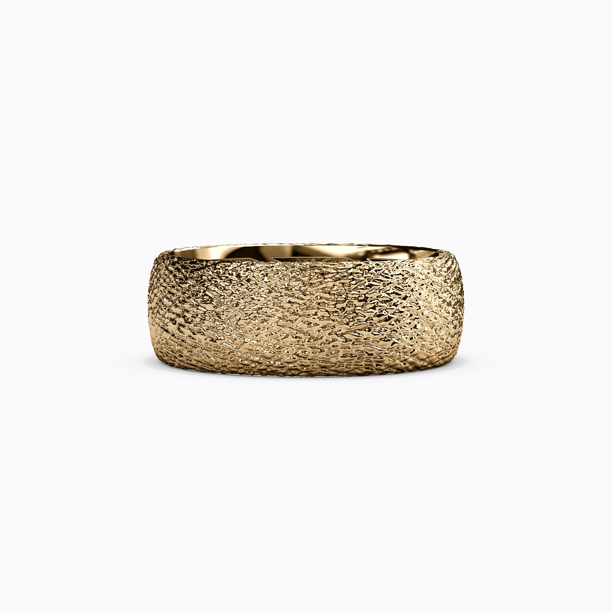 Cross-Hatch Texture Wedding Band in 18K Gold