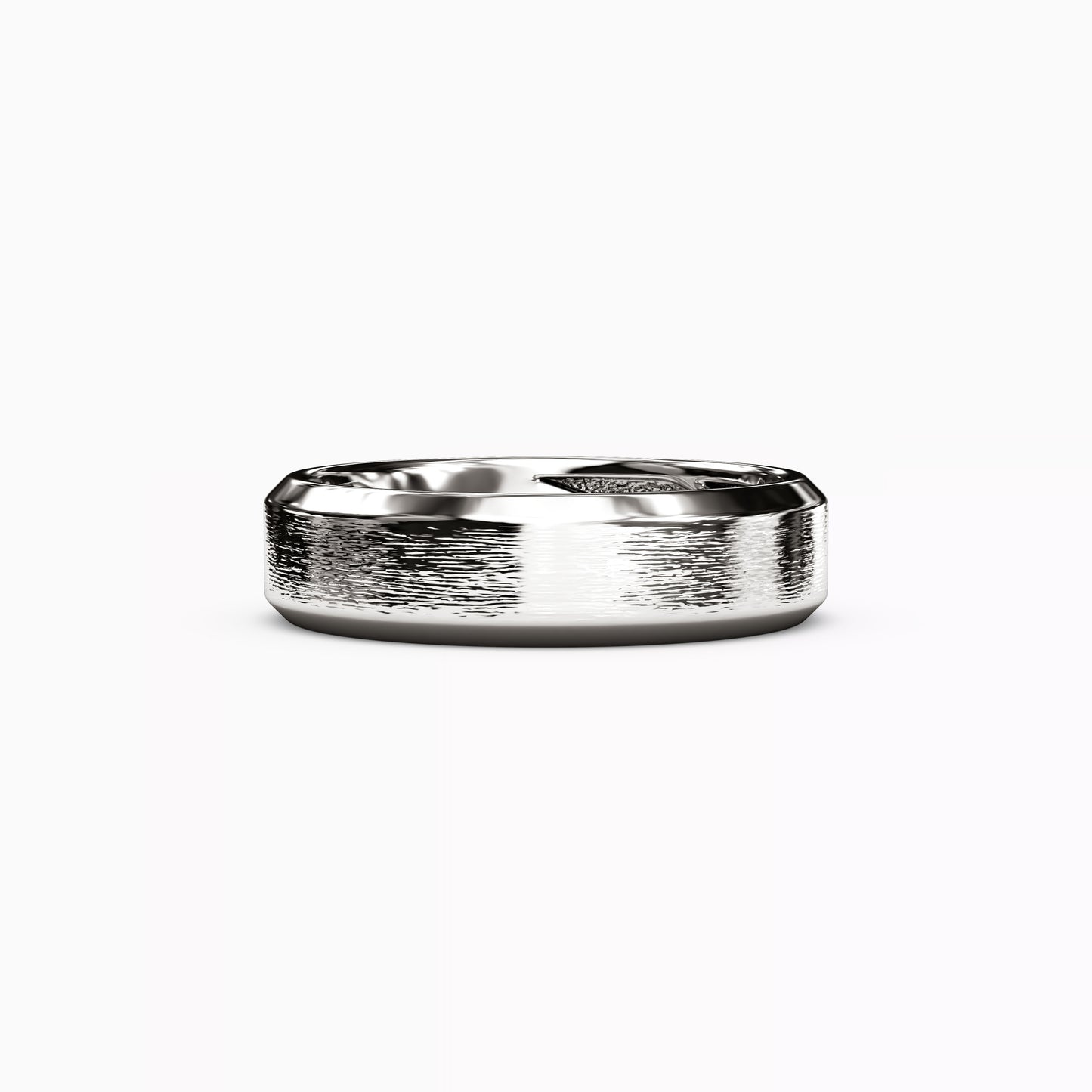 Sandpaper Finish Wedding Band in 18K Gold