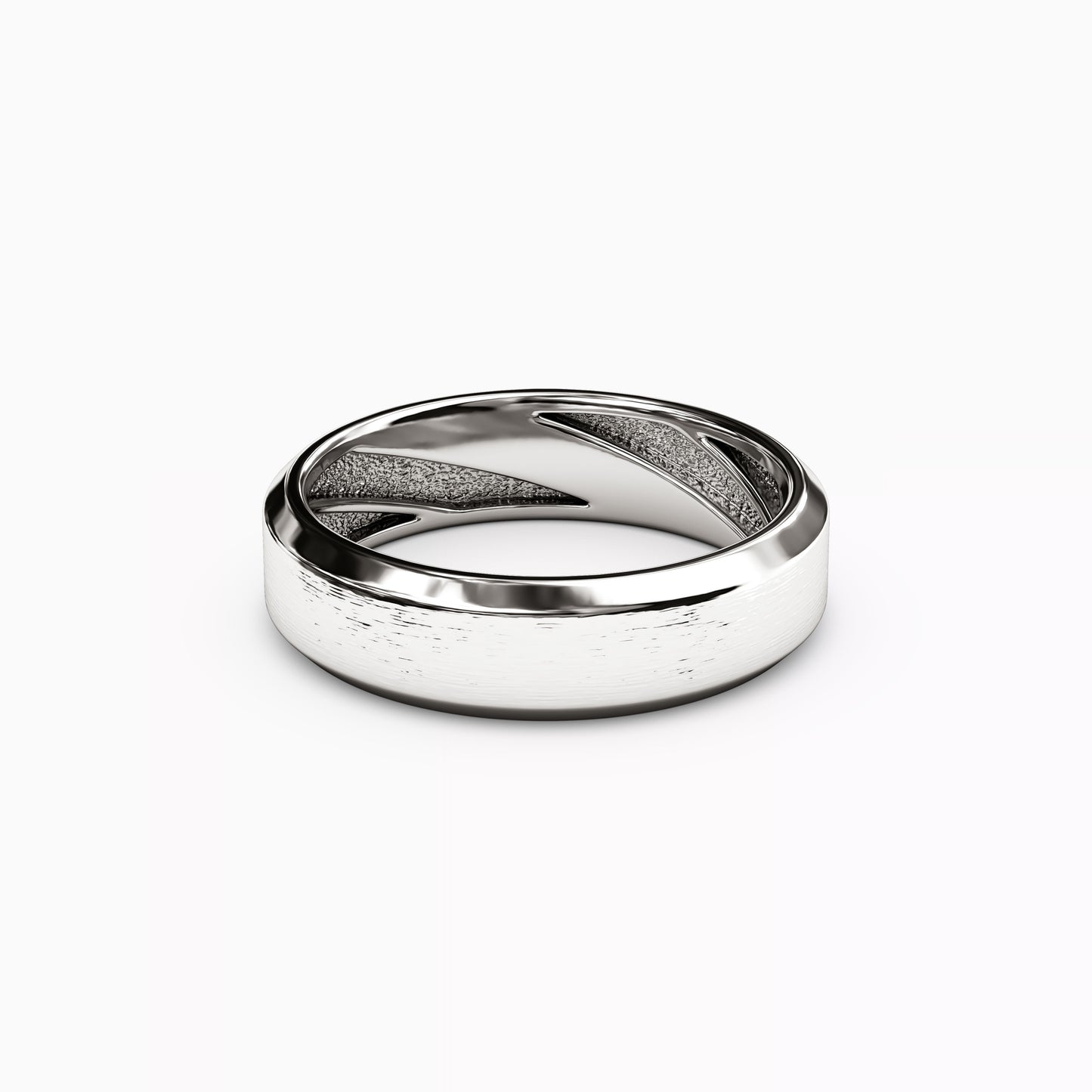 Sandpaper Finish Wedding Band in 18K Gold