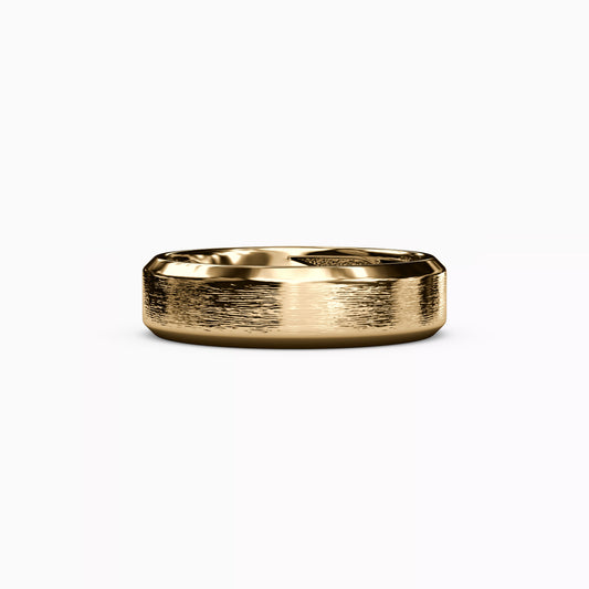 Sandpaper Finish Wedding Band in 18K Gold