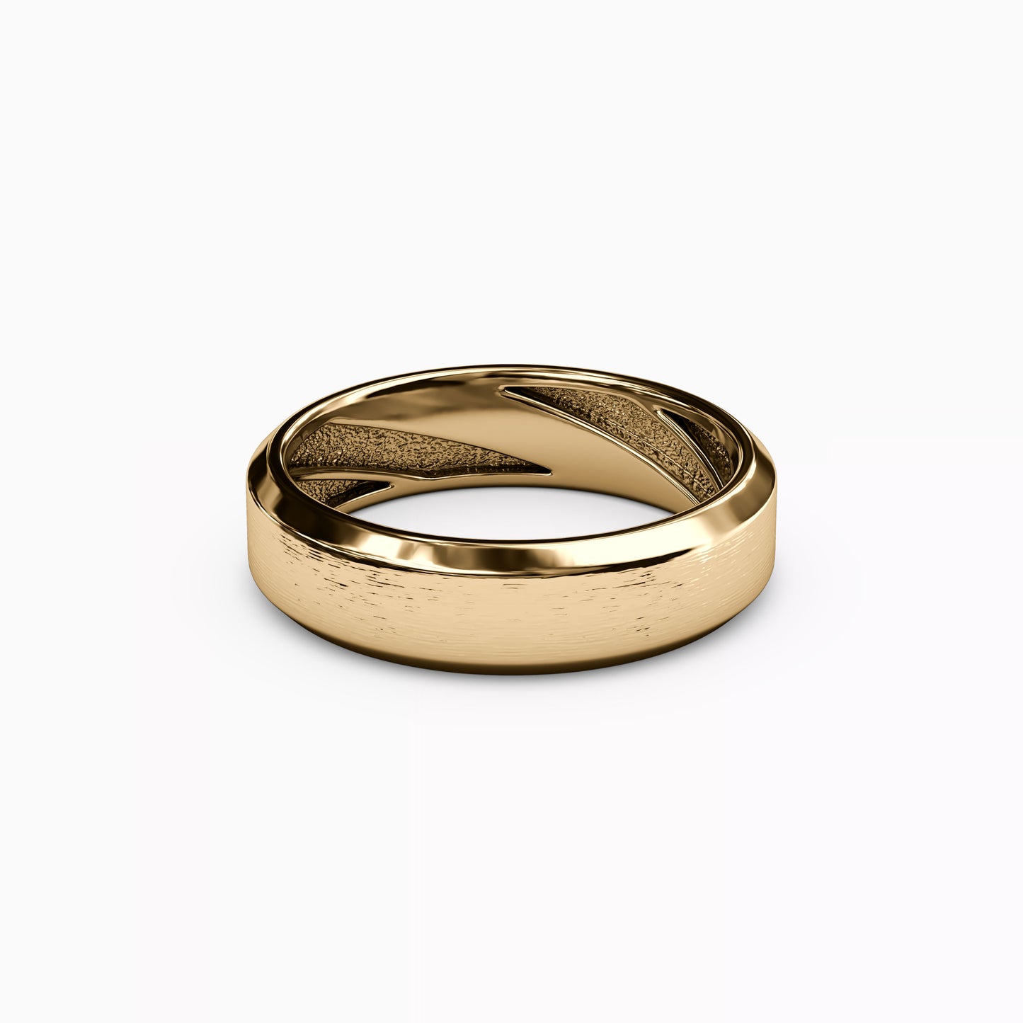 Sandpaper Finish Wedding Band in 18K Gold