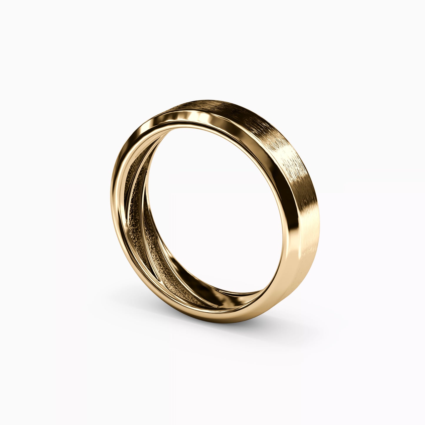 Sandpaper Finish Wedding Band in 18K Gold