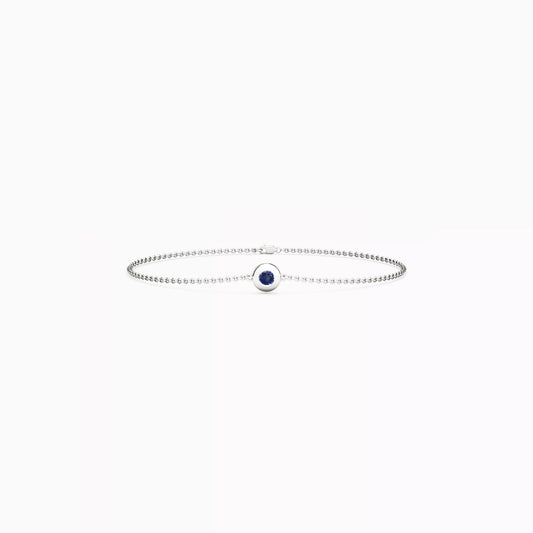 Sapphire Single Bezel Chain Bracelet in 14K Gold