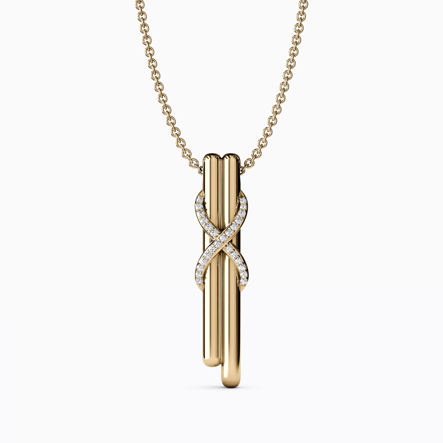 Eternity Diamond Urn Pendant in 14K Gold