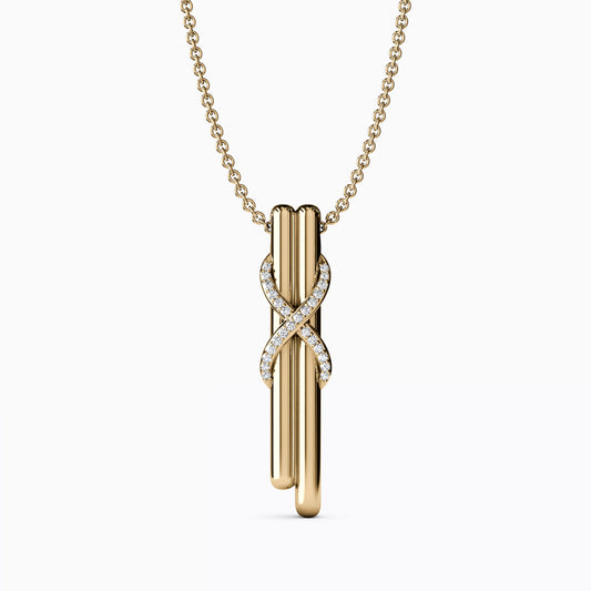 Eternity Diamond Urn Pendant in 14K Gold