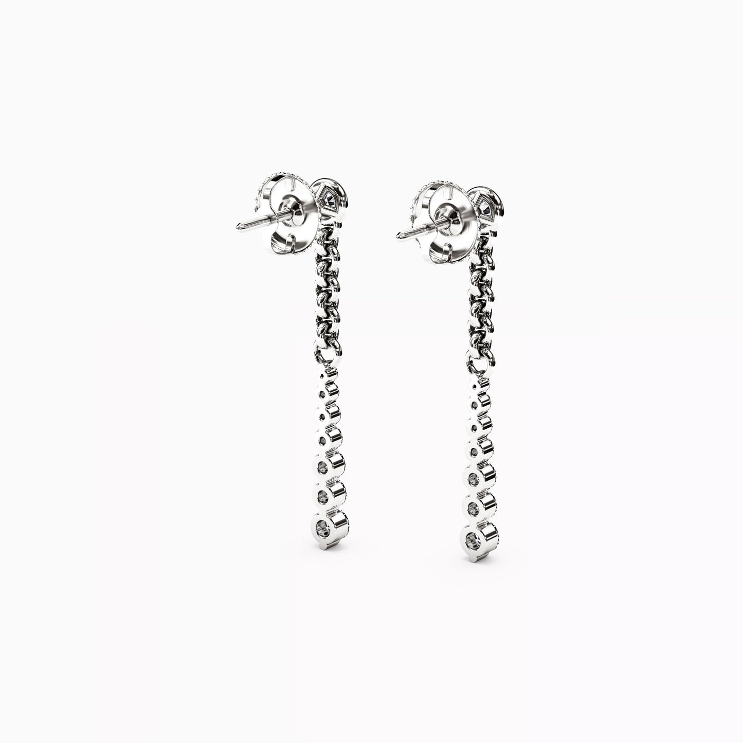 Bezel Graduated Diamond Drop 3/4 CTTW Earrings in 14K Gold