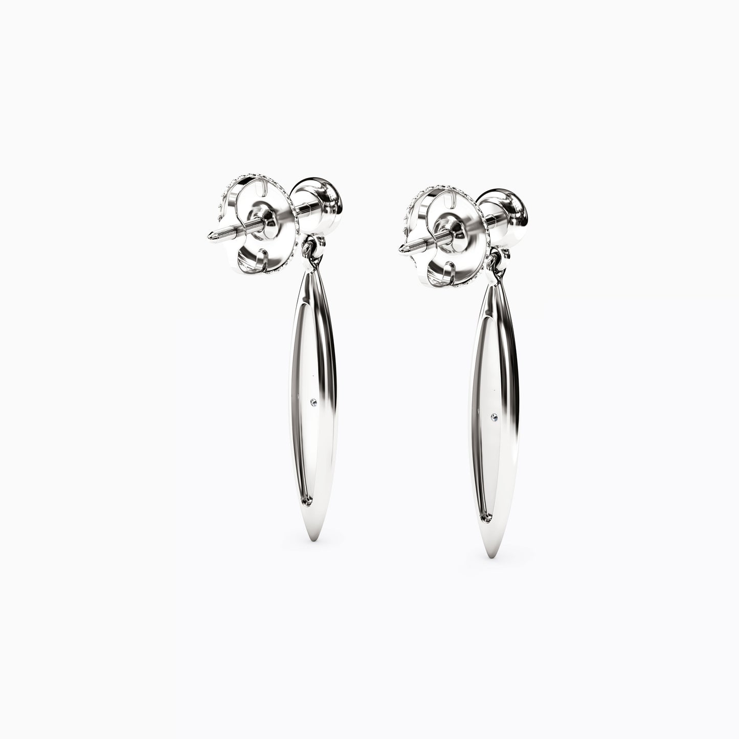 Diamond Channel & Bezel Raindrop Earrings in 14K Gold