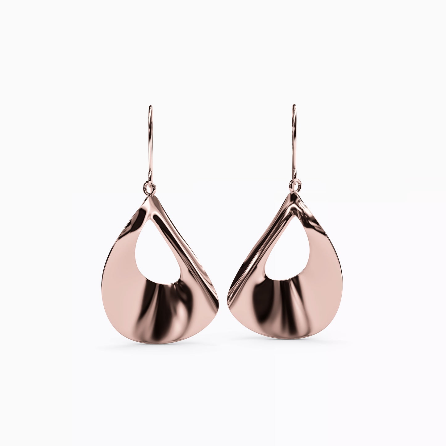Teardrop Hollow Dangle Earrings in 14K Gold