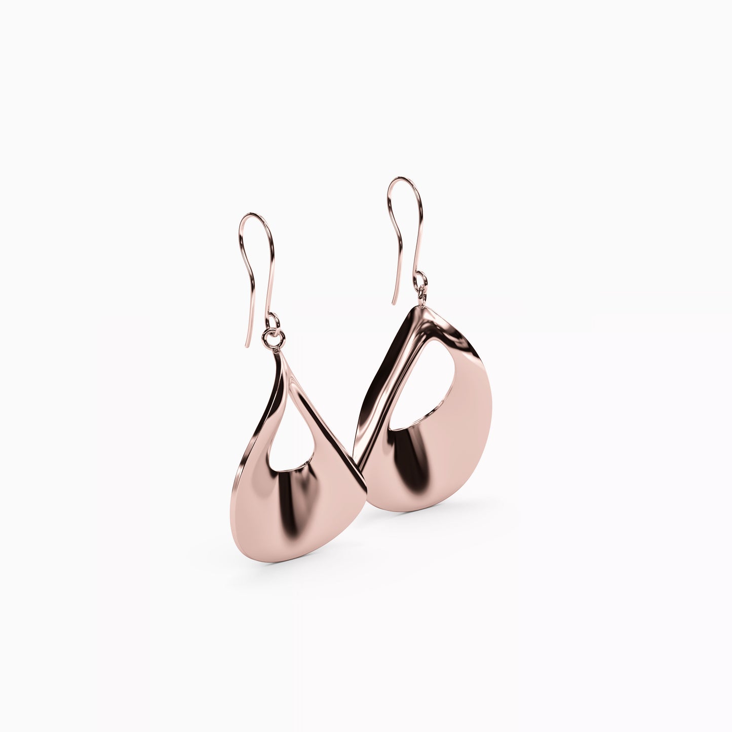 Teardrop Hollow Dangle Earrings in 14K Gold